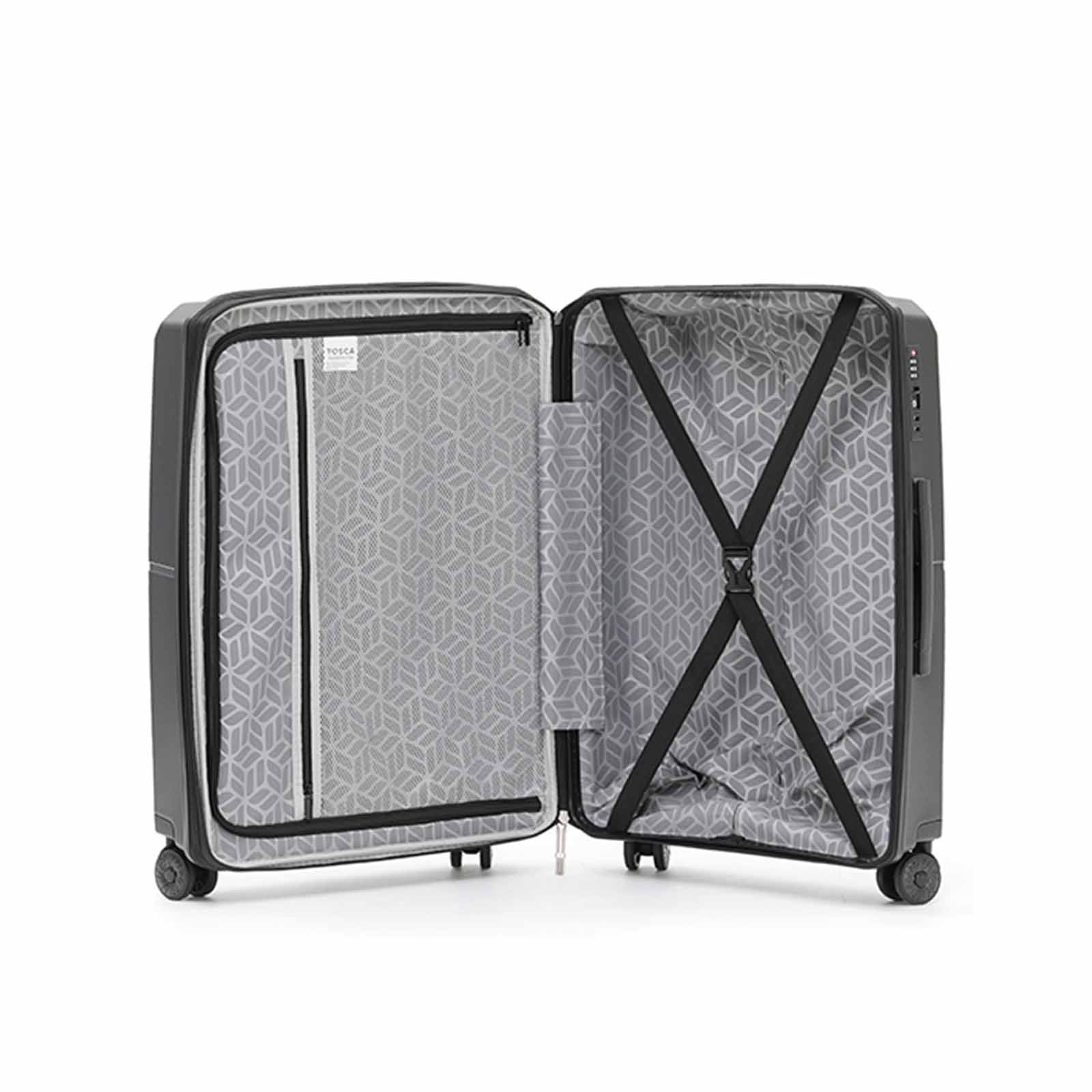 Tosca-Globetrotter-29-Inch-78cm-Large-Suitcase-Black-Open