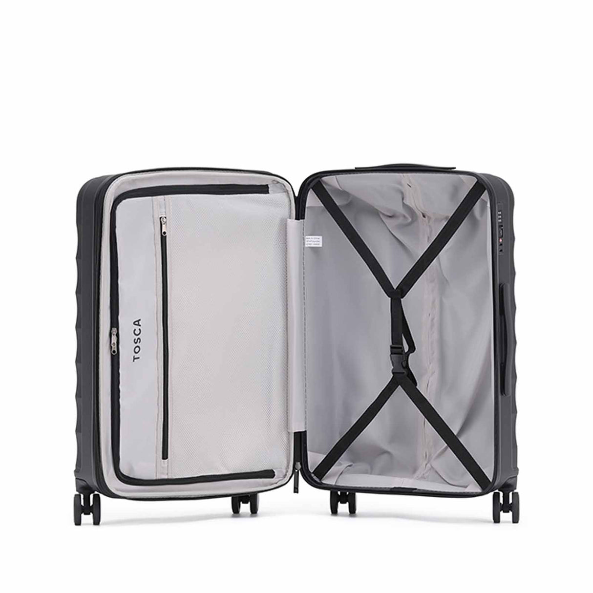 Tosca-Interstellar-4W-79cm-Large-Suitcase-Black-Open