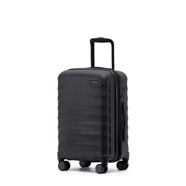 Tosca-Interstellar-4w-53cm-Carry-On-Suitcase-Black-Front-Open