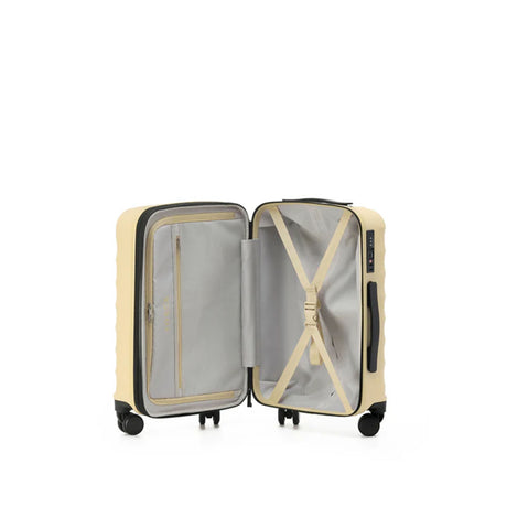 Tosca-Interstellar-4w-53cm-Carry-On-Suitcase-Yellow-Open