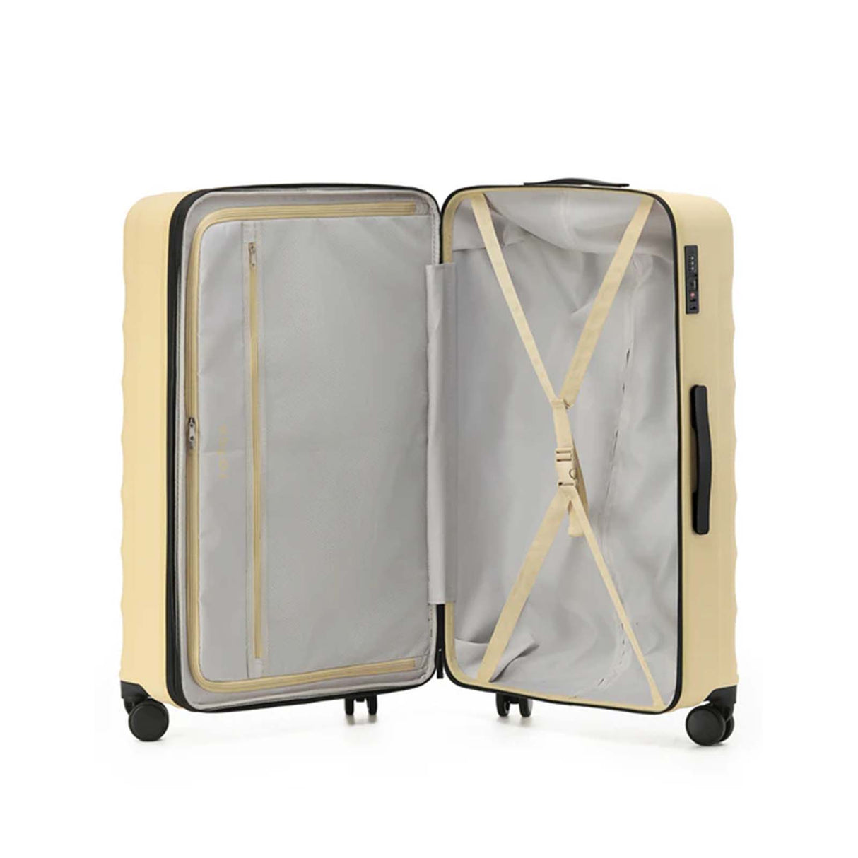 Tosca-Interstellar-4w-79cm-Large-Suitcase-Yellow-Open