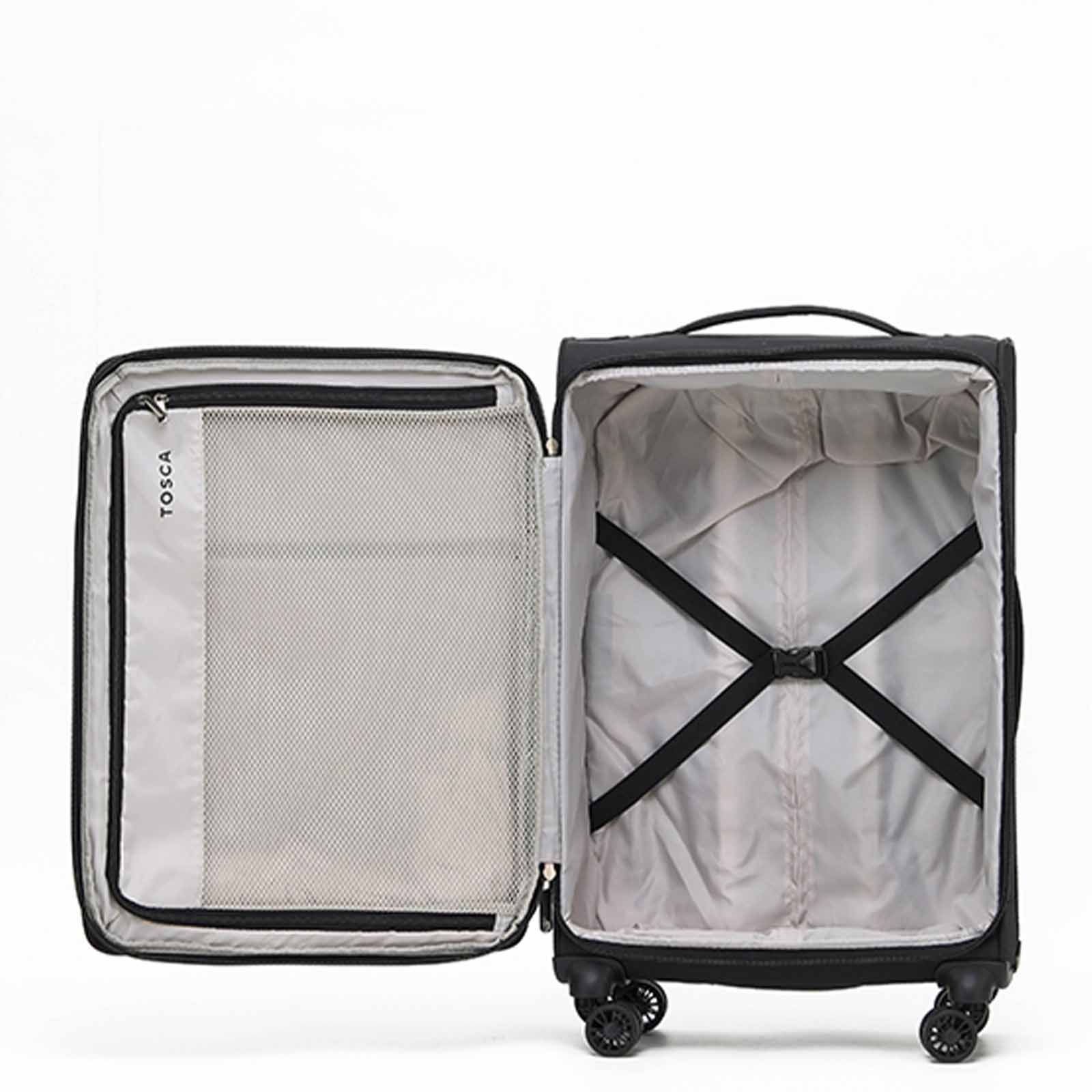 Tosca-So-Lite-4w-67cm-Medium-Suitcase-Black-Open