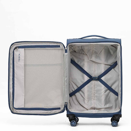 Tosca-So-Lite-4w-67cm-Medium-Suitcase-Blue-Open