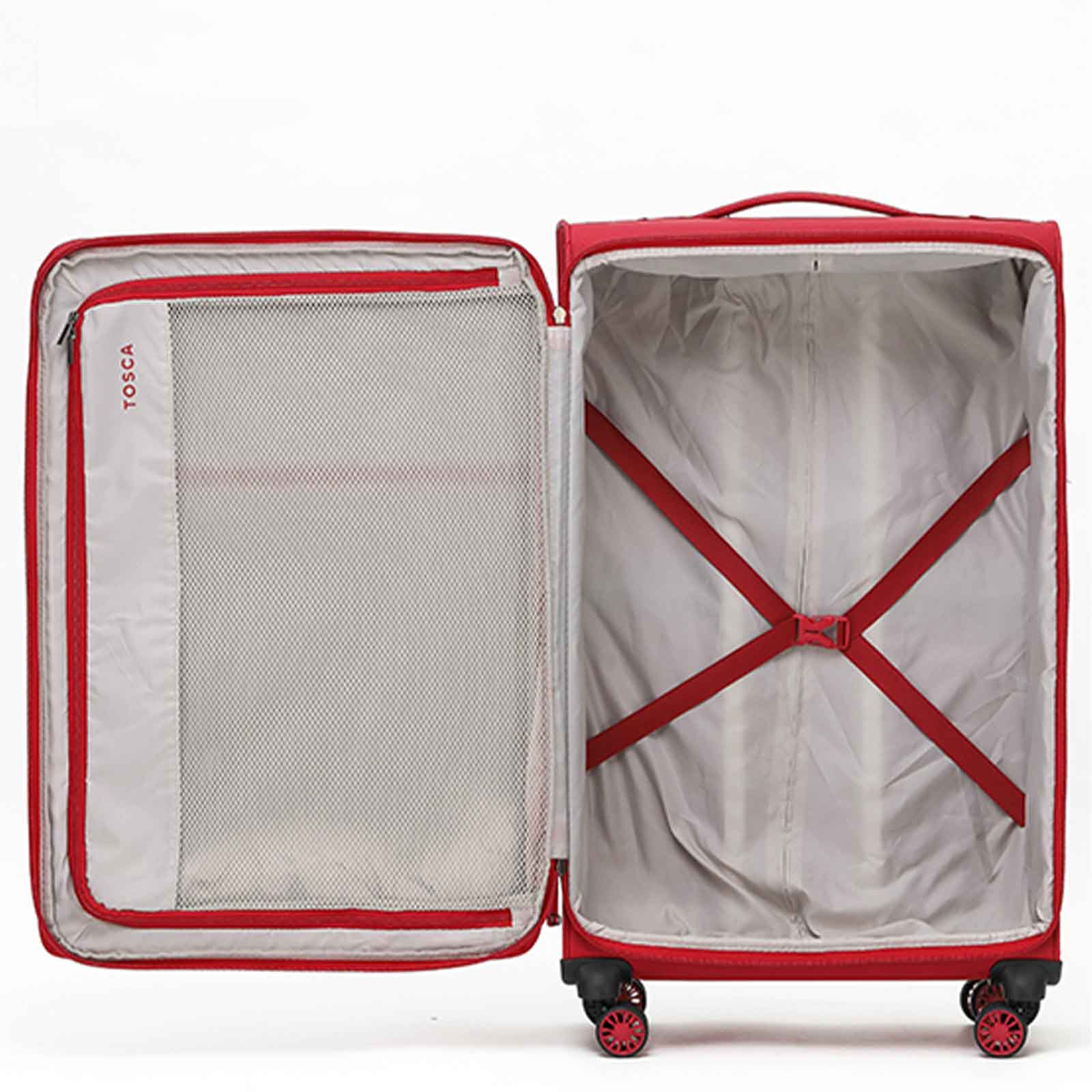 Tosca-So-Lite-4w-79cm-Large-Suitcase-Red-Open