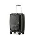 Tosca-Space-X-20-Inch-Carry-On-Suitcase-Black-Front-Side