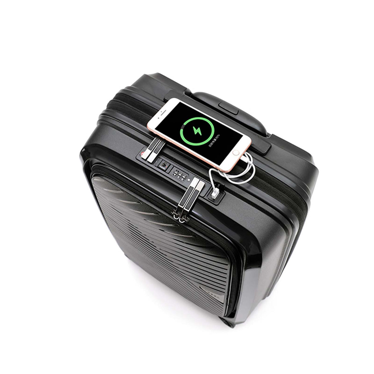 Tosca-Space-X-20-Inch-Laptop-Suitcase-Black-Charging-Top