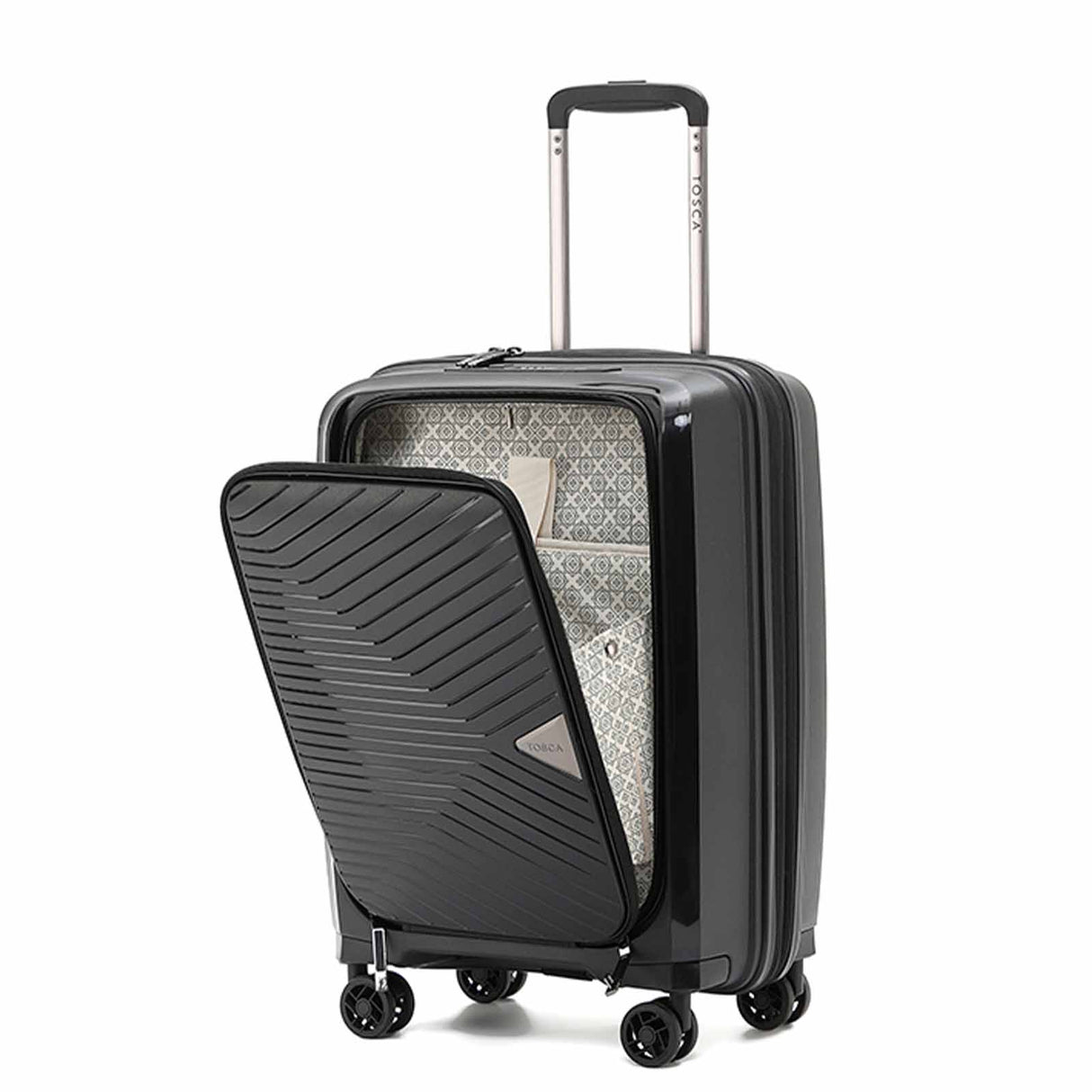 Tosca-Space-X-20-Inch-Laptop-Suitcase-Black-Front-Angle