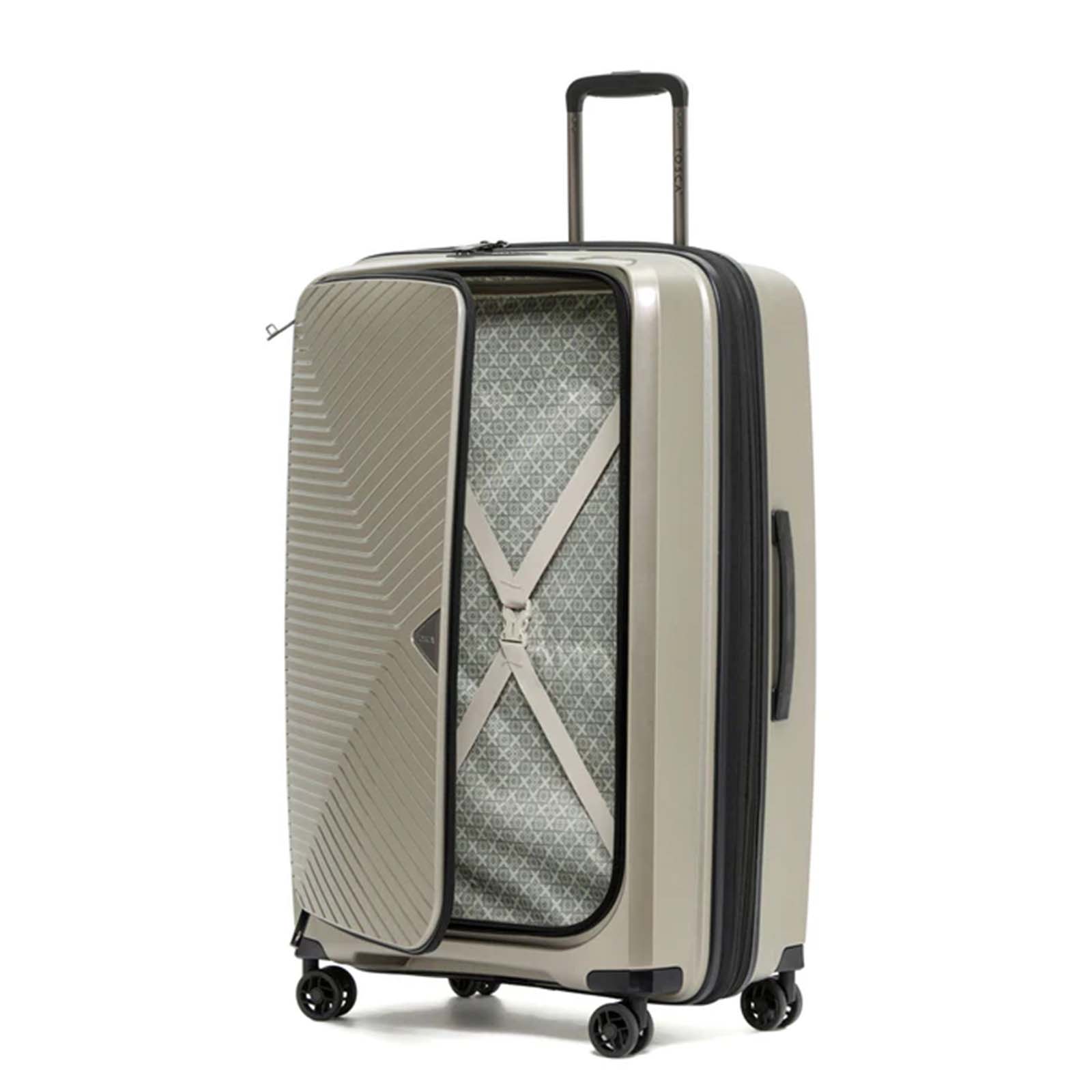 Tosca-Space-X-76cm-Large-Suitcase-Champagne-Front-Angle