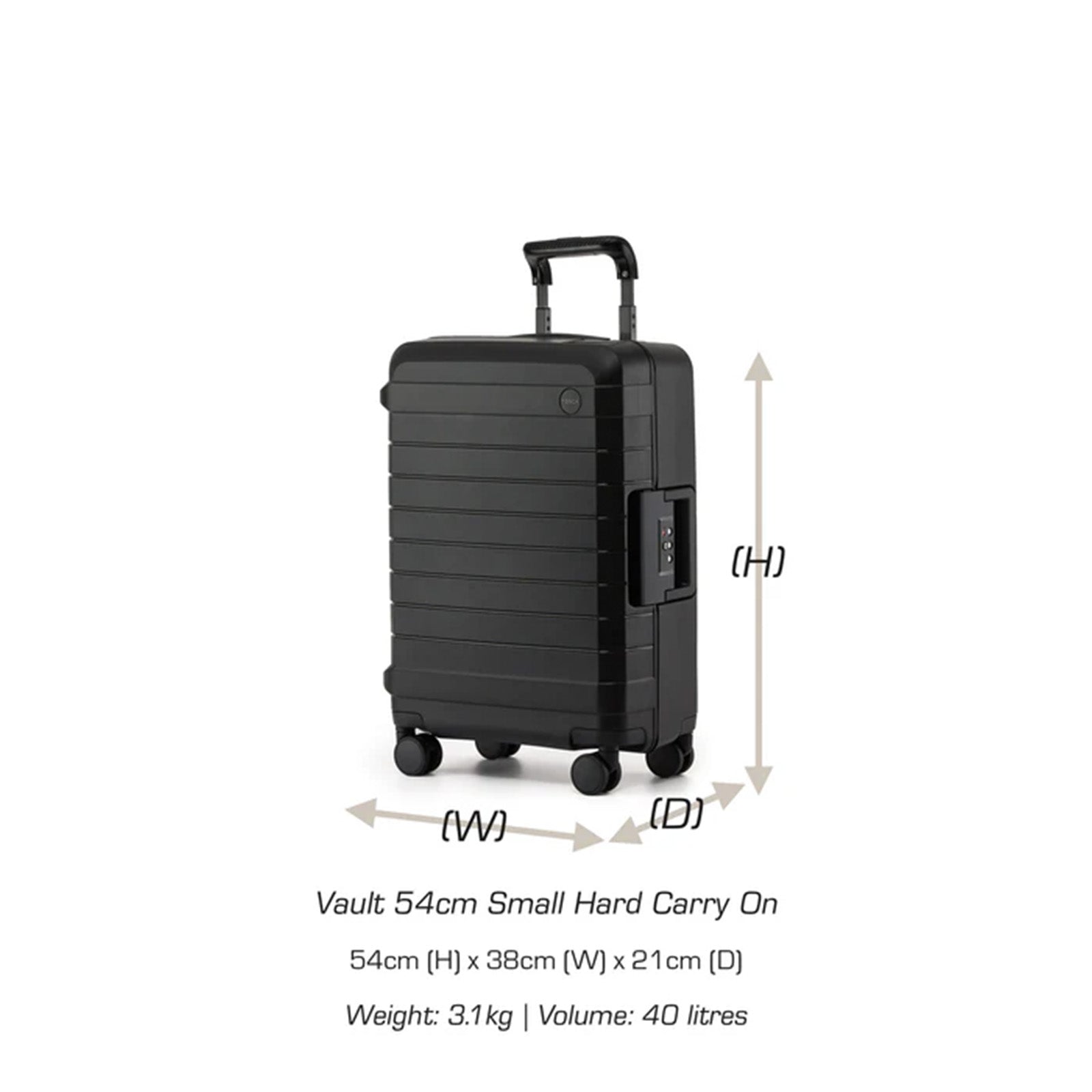 Tosca-Vault-4-Wheel-54cm-Carry-On-Suitcase-Black-Size