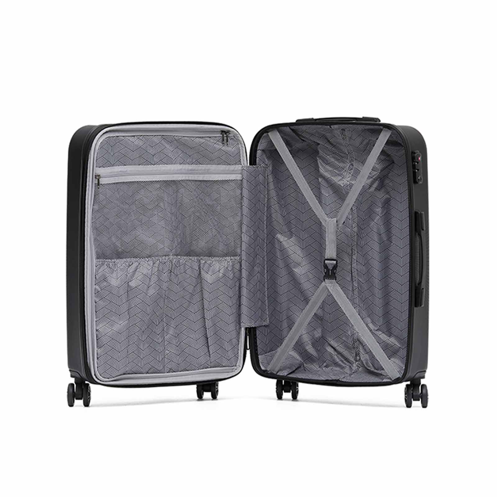 Tosca-Venice-25-Inch-Medium-Suitcase-Black-Open