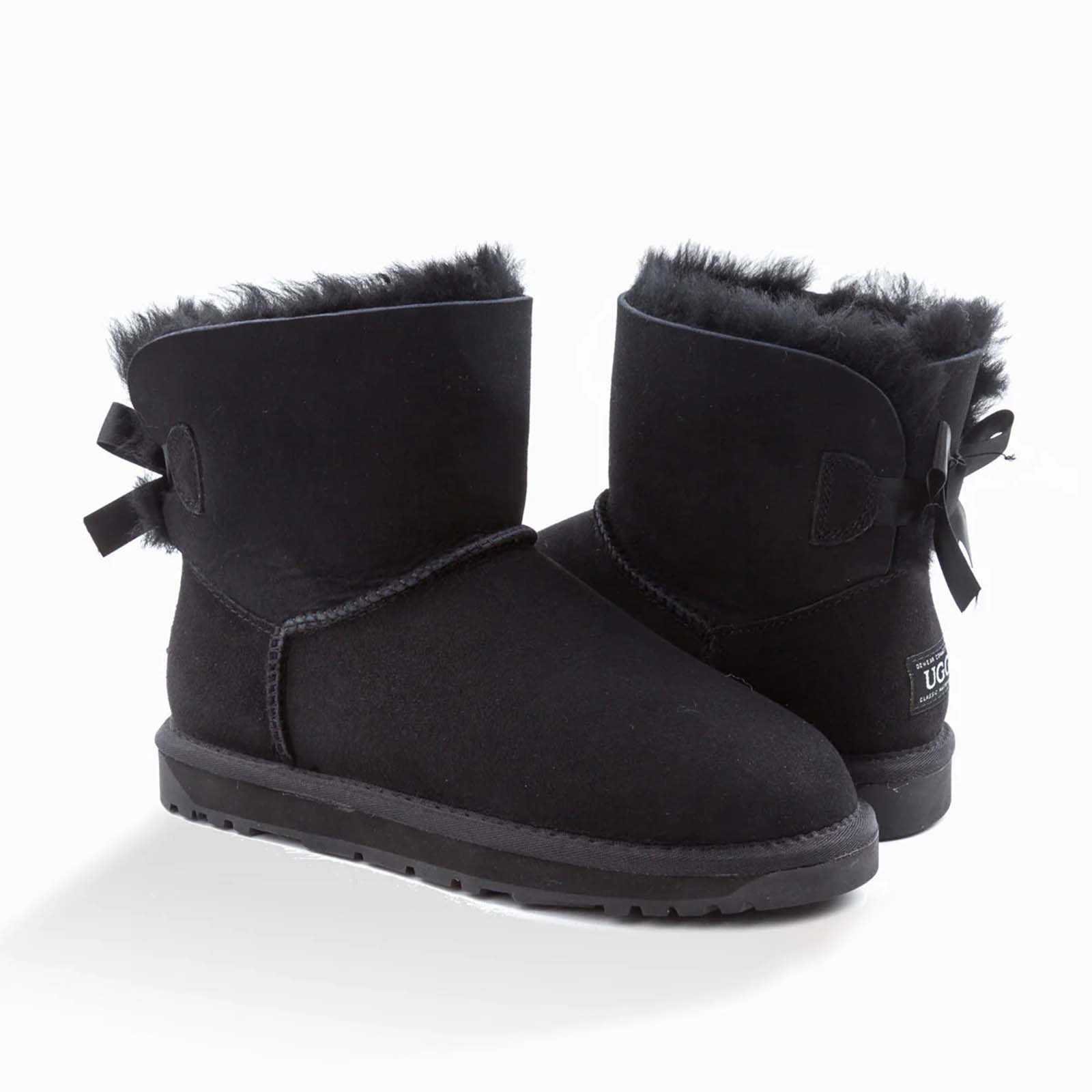 Ugg-Boots-Classic-Mini-Bailey-Bow-Black-Pair