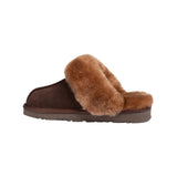 Ugg-Slipper-Unisex-Scuffette-Chocolate-Side