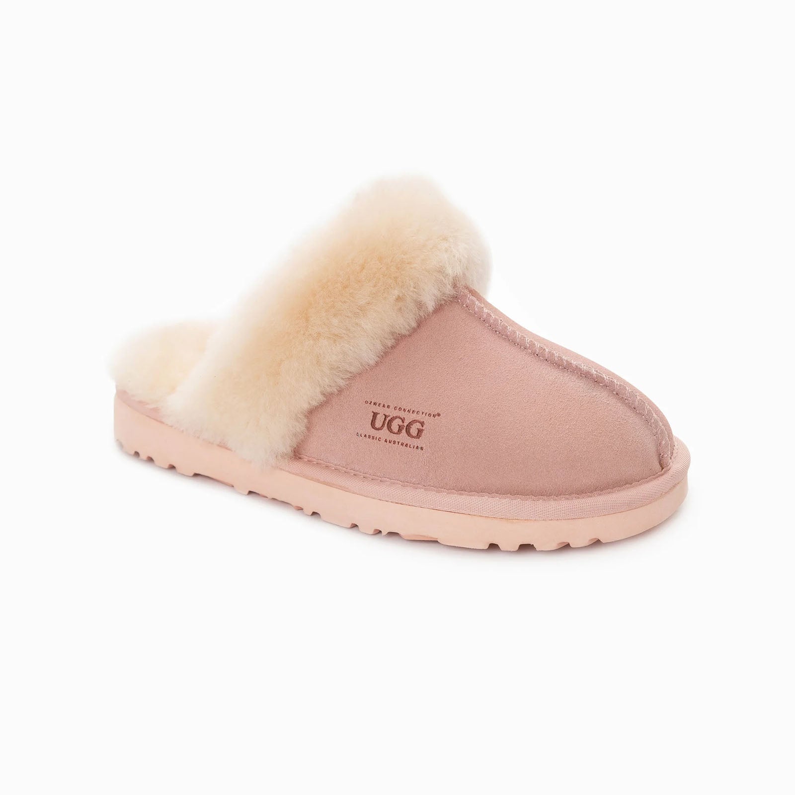 Ugg-Slipper-Unisex-Scuffette-Pink-Angle