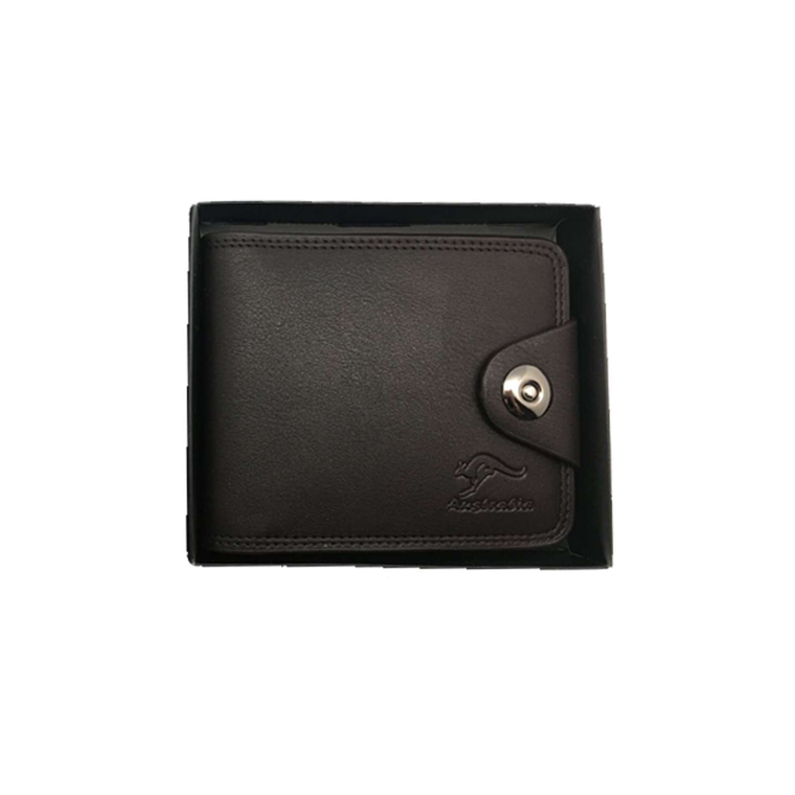 Wallet-Magnetic-Button-Embossed-Roo-Dark-Brown