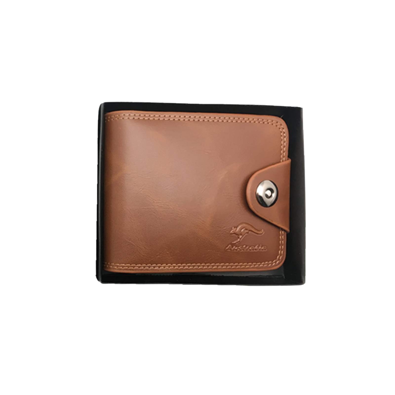 Wallet-Magnetic-Button-Embossed-Roo-Light-Brown