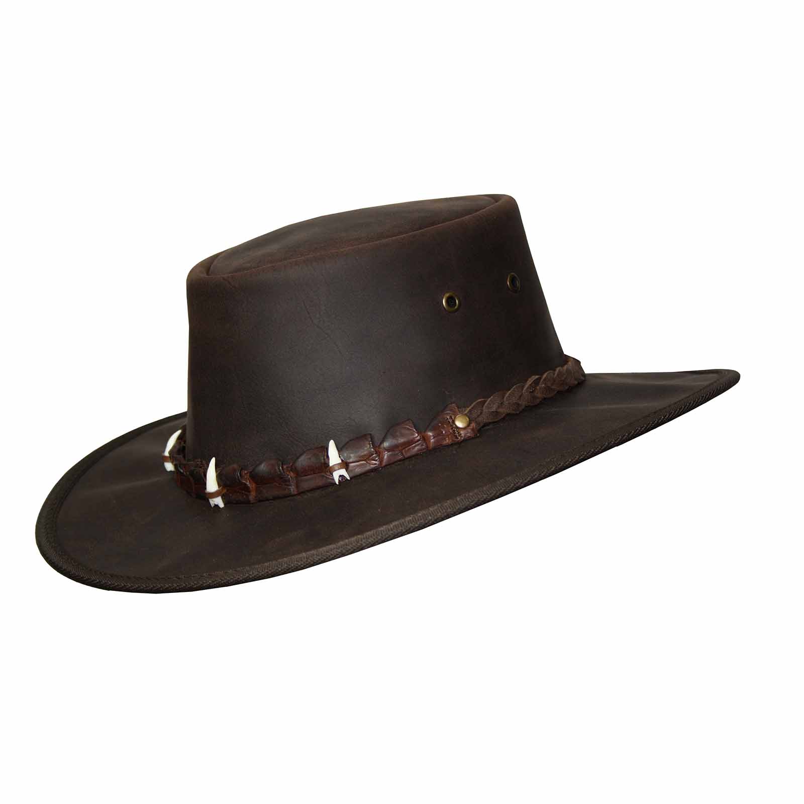 Hat Outback Crocodile Hat Band Brown