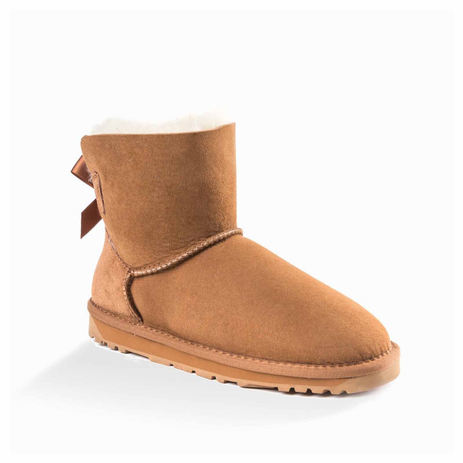 Ozwear UGG Boots Classic Mini Bailey Bow Chestnut