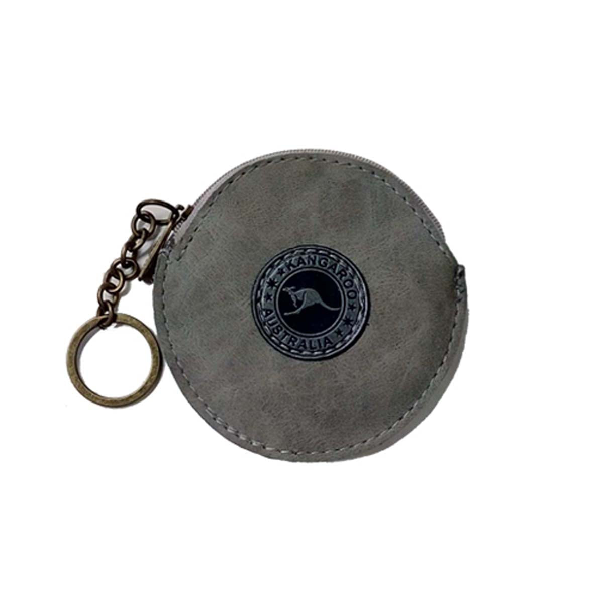 Coin Purse Key Chain Round Kangaroo Badge