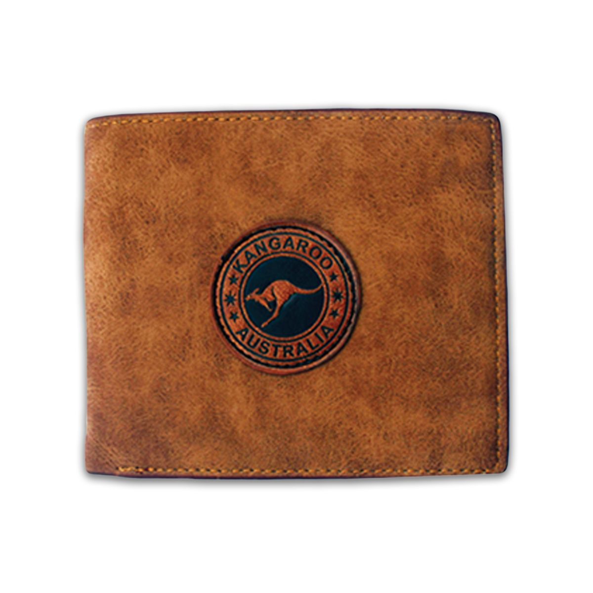 Wallet with Card Holder Kangaroo Badge Tan