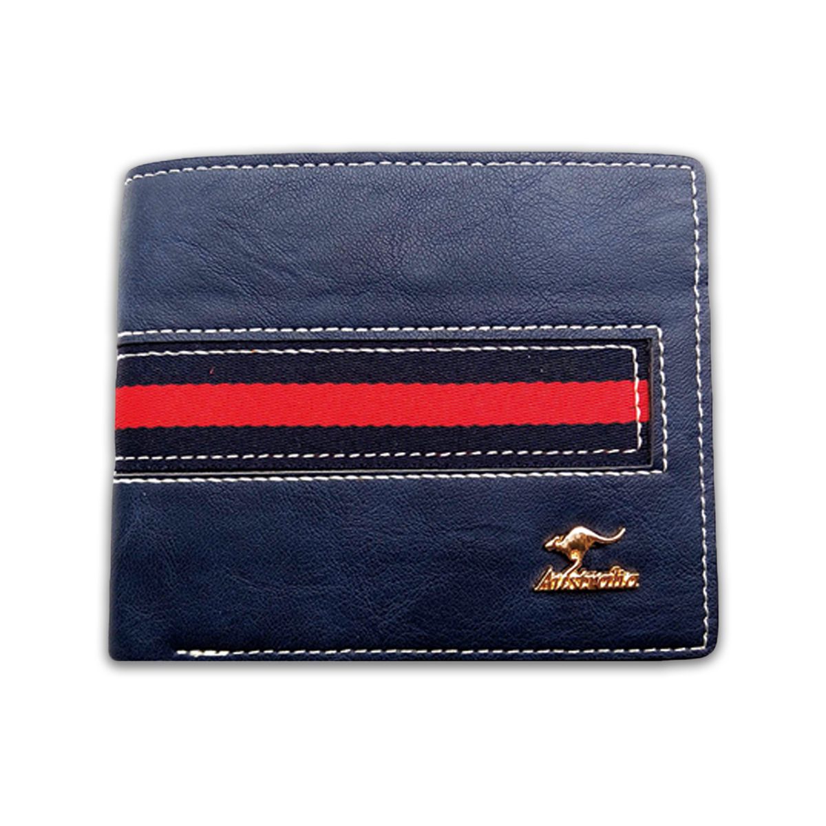 Wallet Folded Red Stripe & Kangaroo