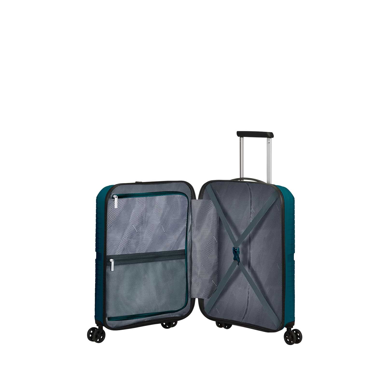 American-Tourister-Airconic-55cm-Carry-On-Suitcase-Deep-Ocean-Open