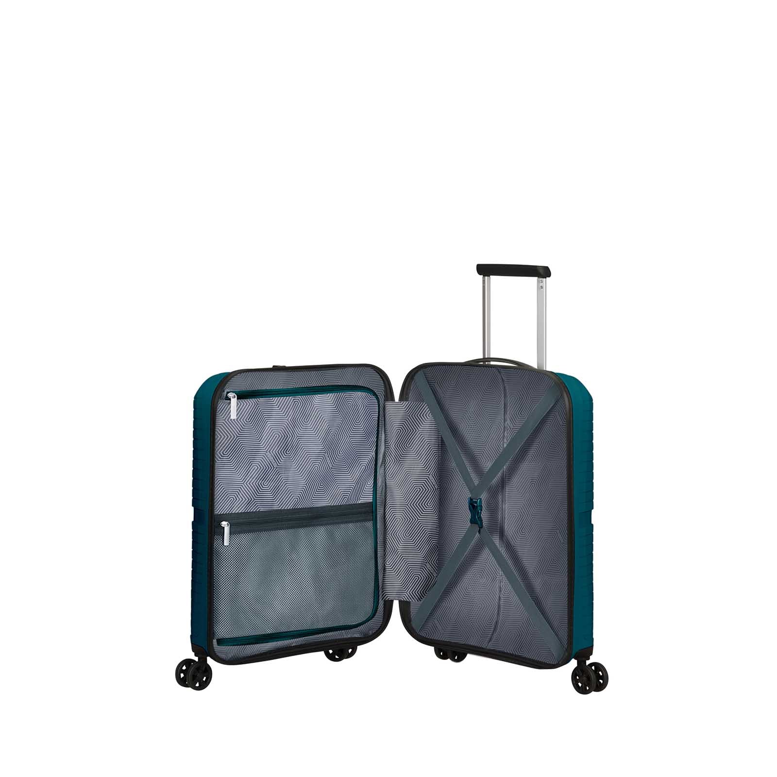 American-Tourister-Airconic-55cm-Carry-On-Suitcase-Deep-Ocean-Open