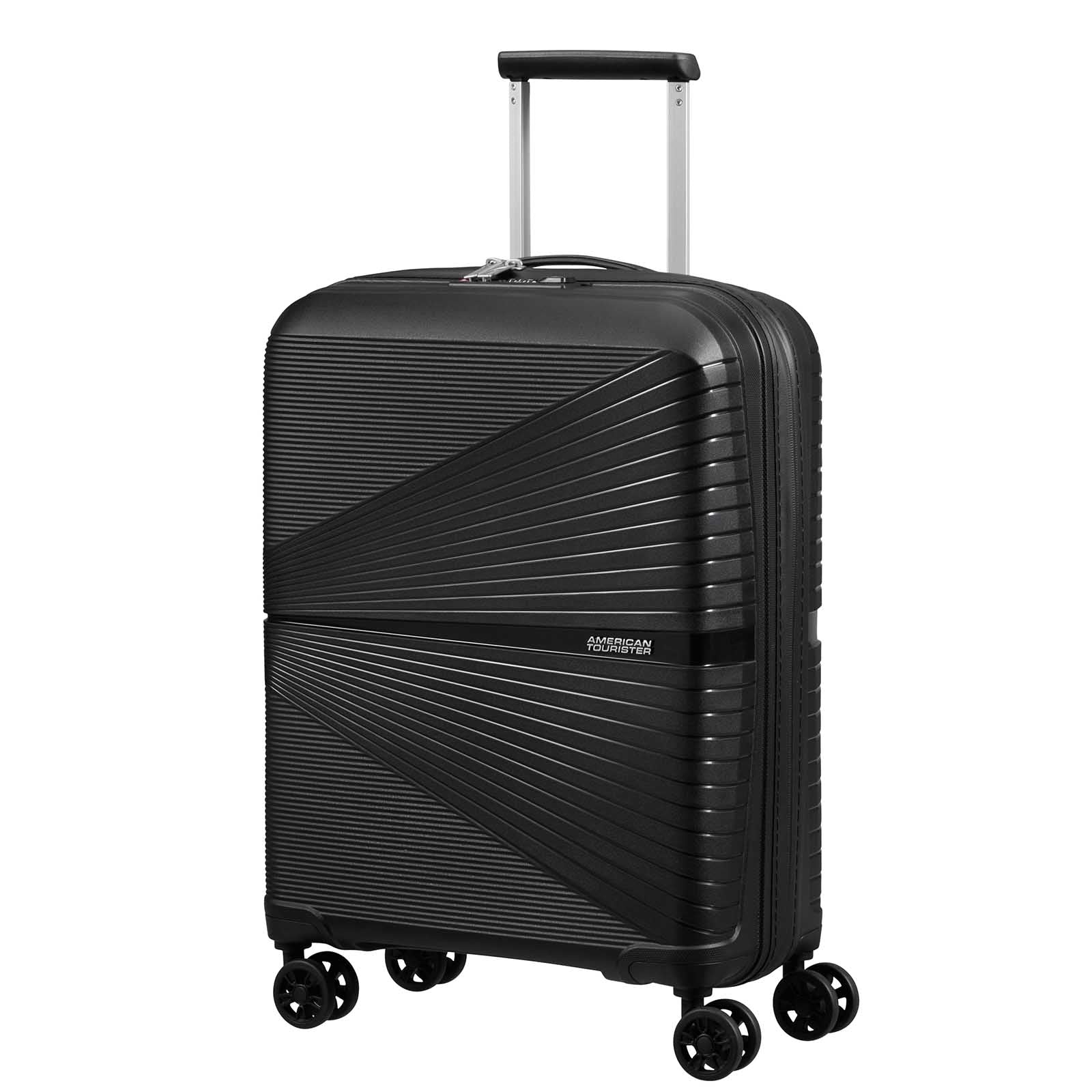 American-Tourister-Airconic-55cm-Carry-On-Suitcase-Onyx-Black-Front-Angle