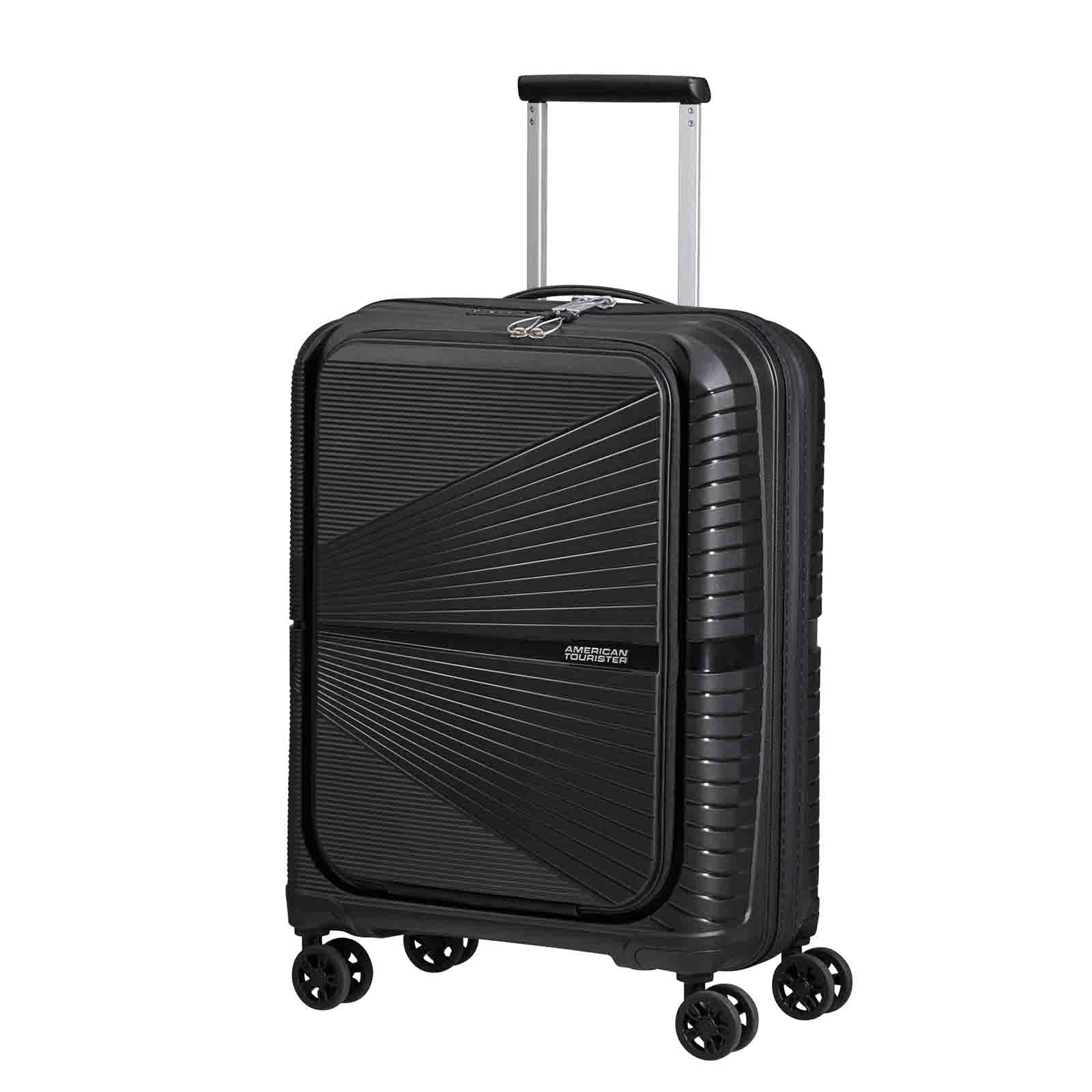 American-Tourister-Airconic-55cm-Suitcase-Front-Opening-Onyx-Black-Front-Angle