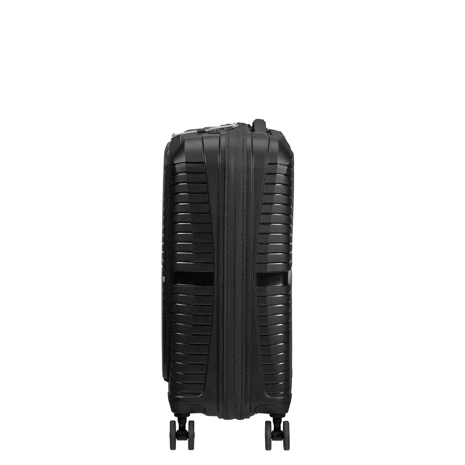 American-Tourister-Airconic-55cm-Suitcase-Front-Opening-Onyx-Black-Side-RH