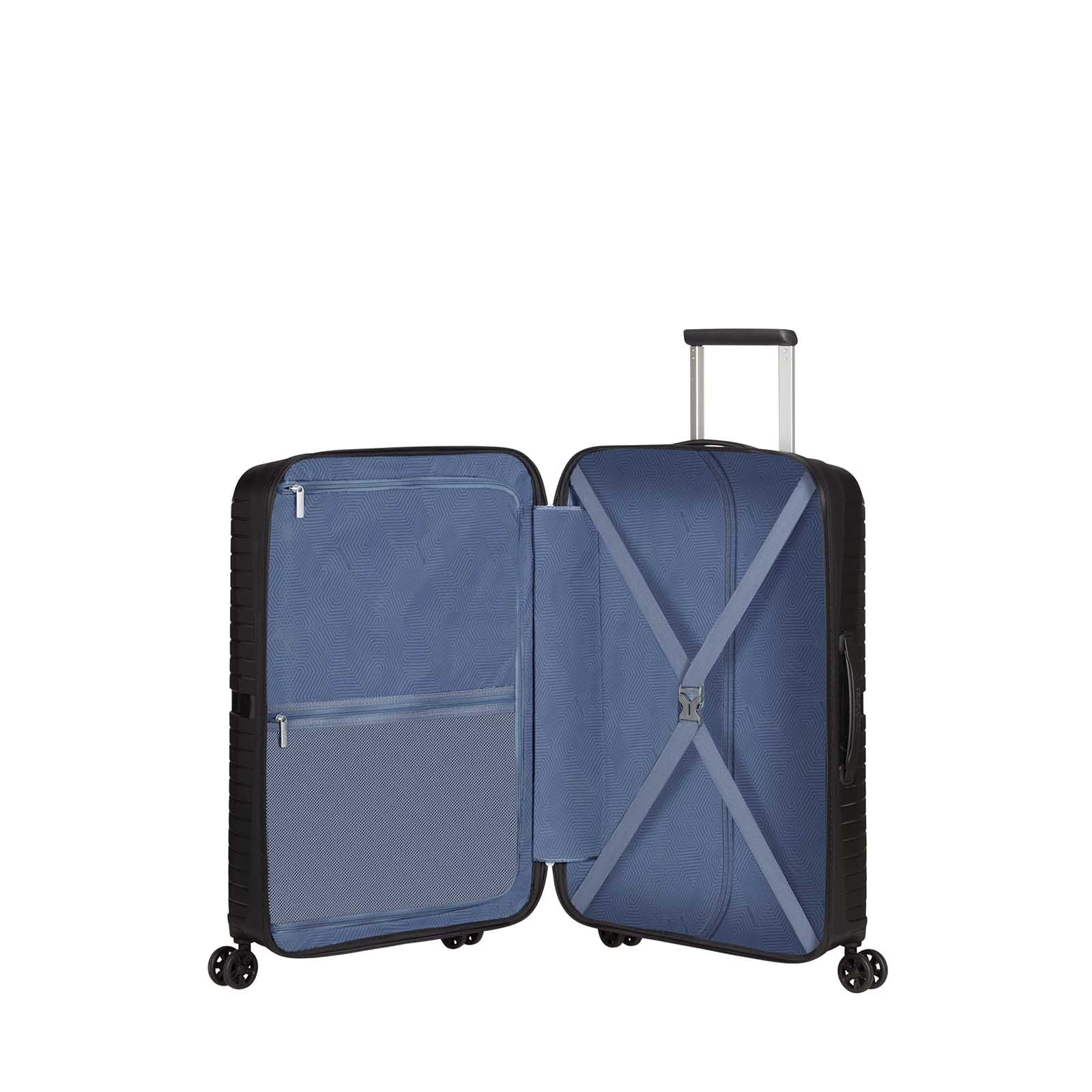 American-Tourister-Airconic-67cm-Suitcase-Onyx-Black-Open