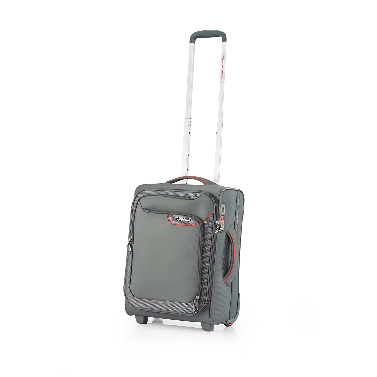 American-Tourister-Applite-4-Eco-50cm-Carry-On-Suitcase-Grey-Red-Front-Angle
