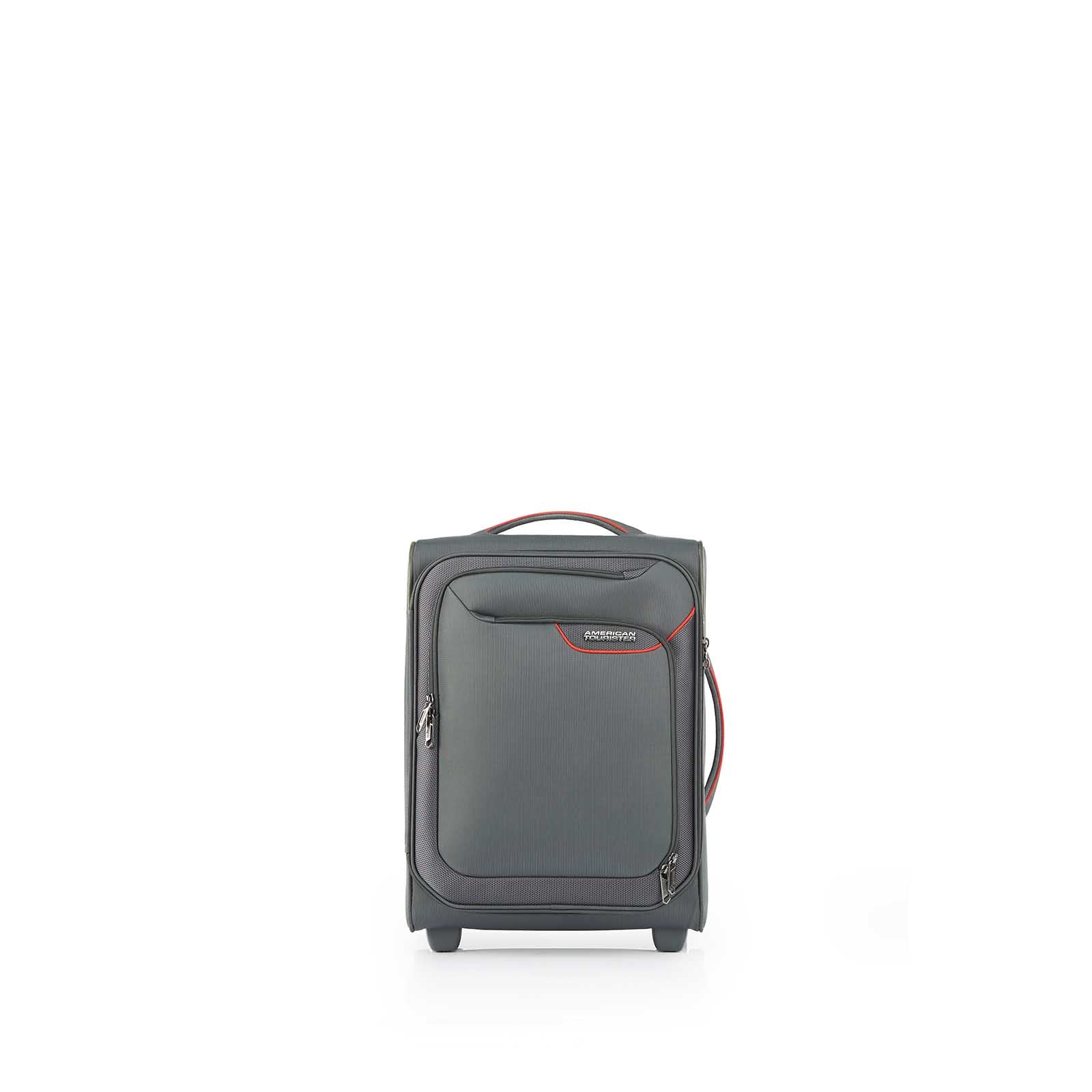 American-Tourister-Applite-4-Eco-50cm-Carry-On-Suitcase-Grey-Red-Front