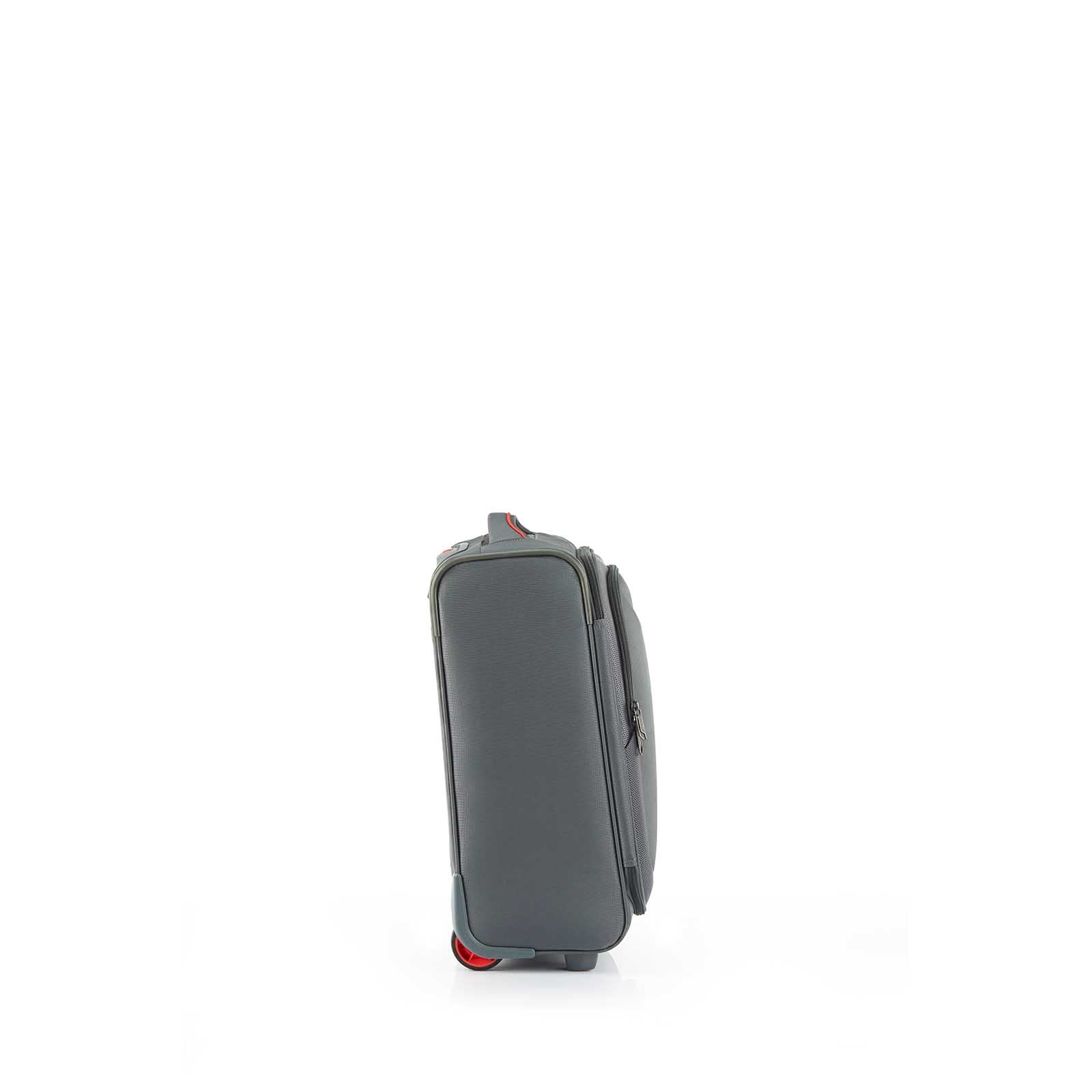 American-Tourister-Applite-4-Eco-50cm-Carry-On-Suitcase-Grey-Red-Side-LH