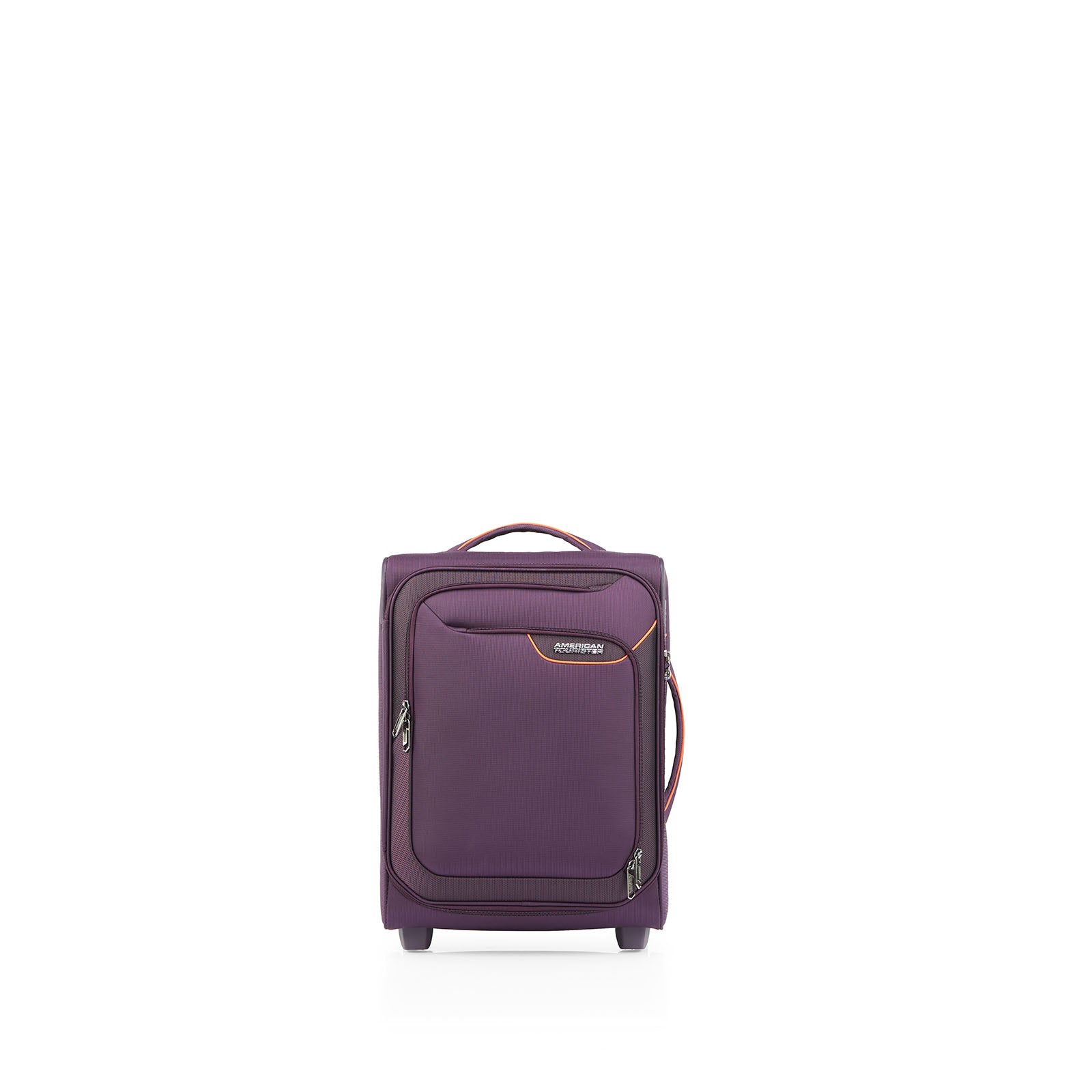 American-Tourister-Applite-4-Eco-50cm-Carry-On-Suitcase-Purple-Orange-Front