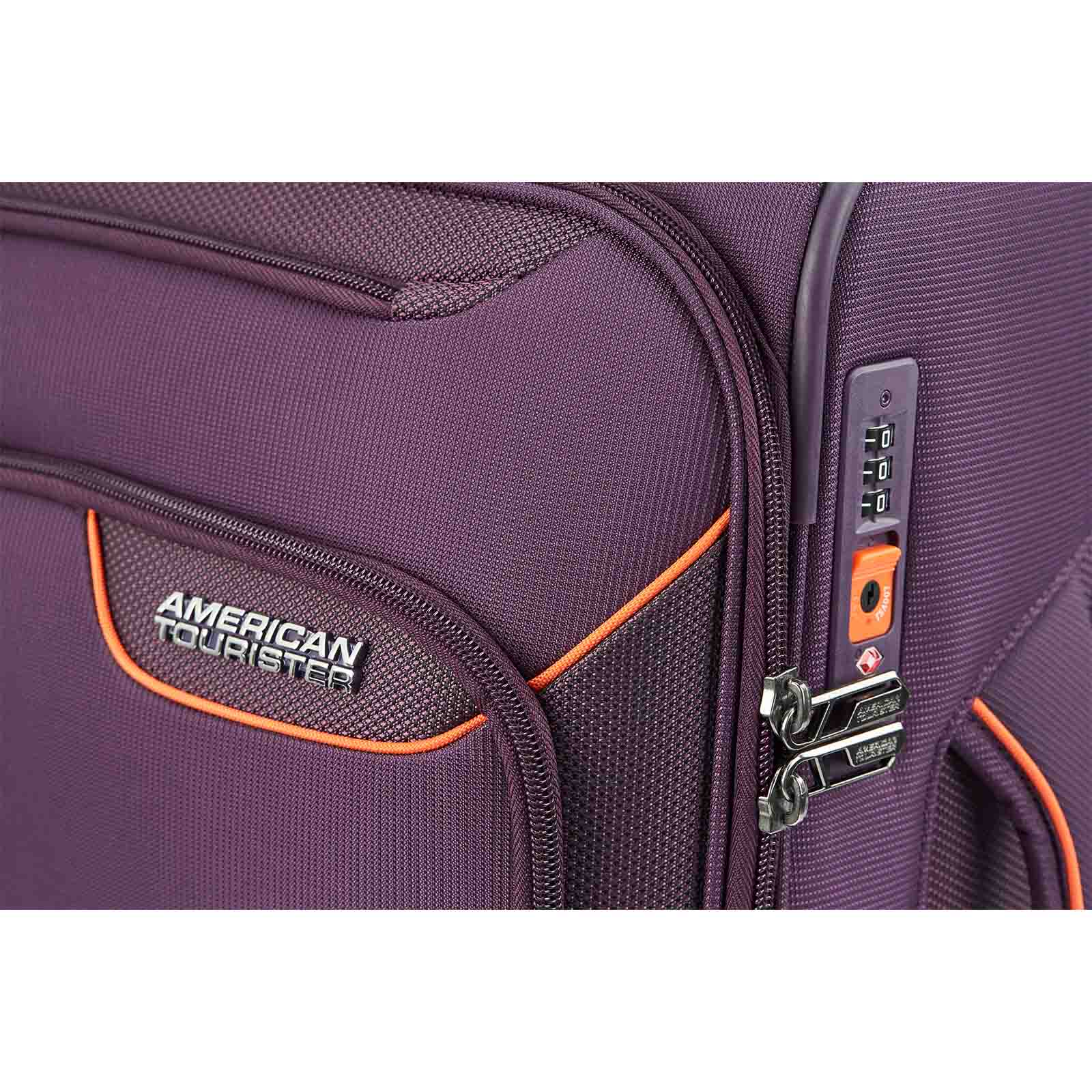 American-Tourister-Applite-4-Eco-50cm-Carry-On-Suitcase-Purple-Orange-Lock