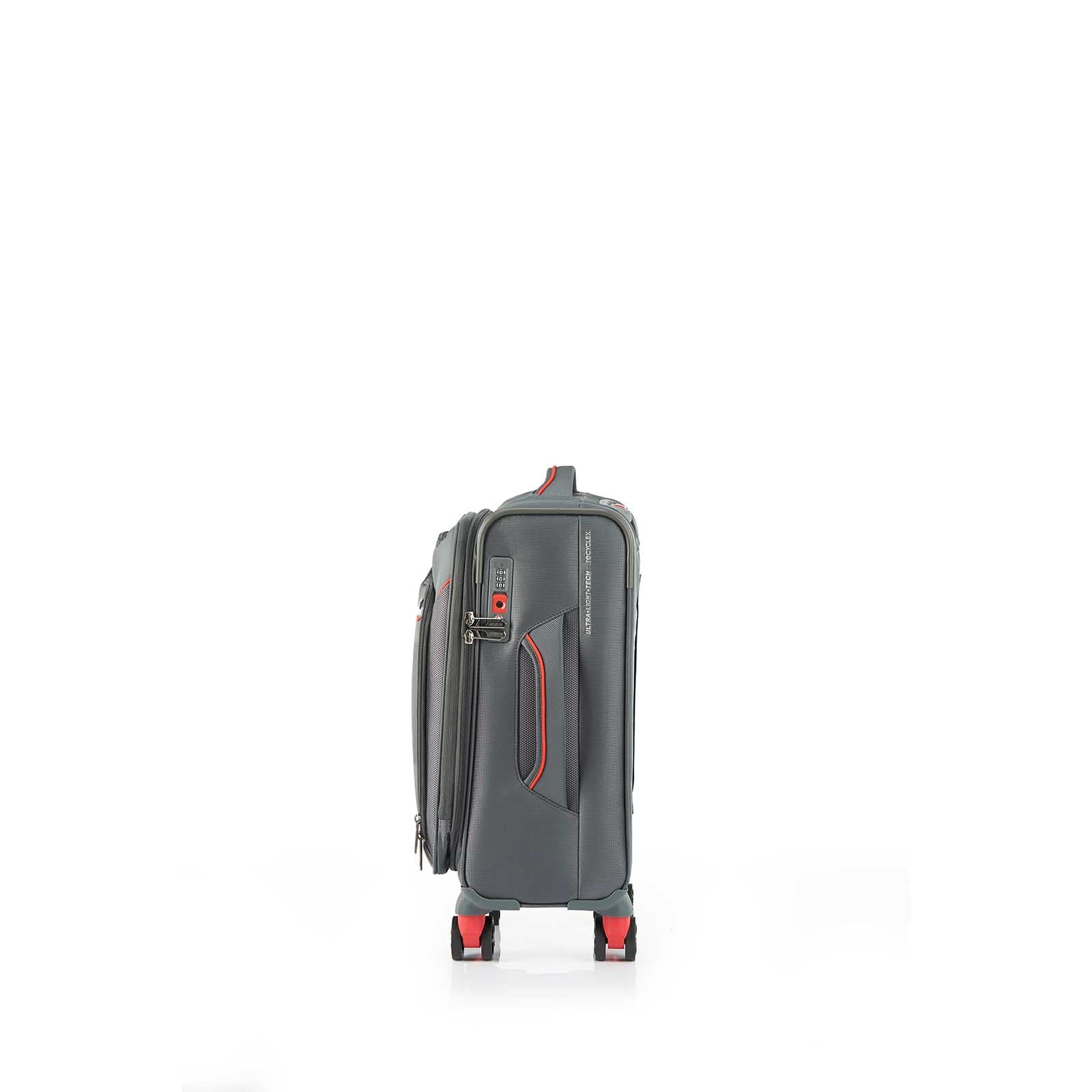American-Tourister-Applite-4-Eco-55cm-Carry-On-Suitcase-Grey-Red-Side-Handle