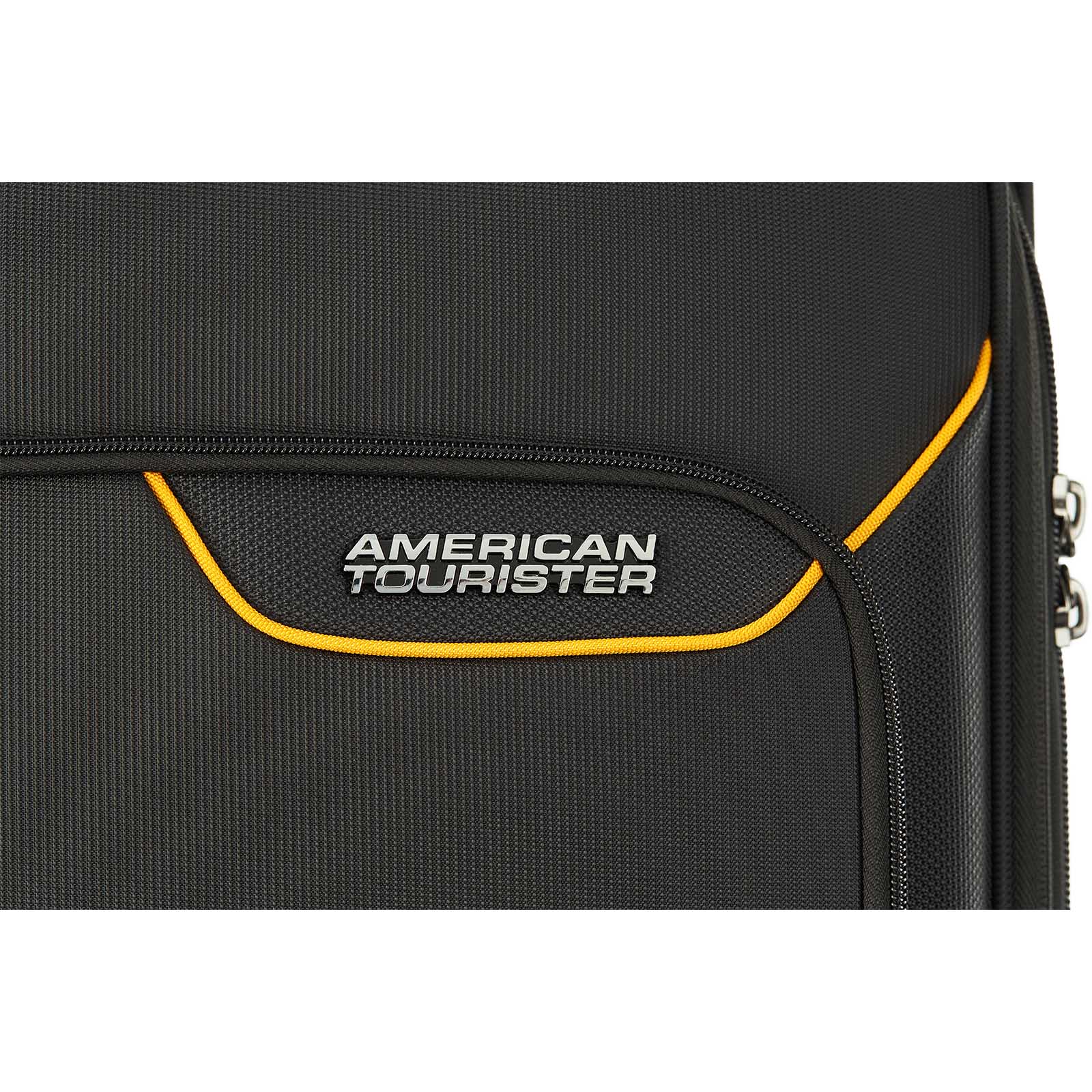 American-Tourister-Applite-4-Eco-71cm-Suitcase-Black-Mustard-Logo