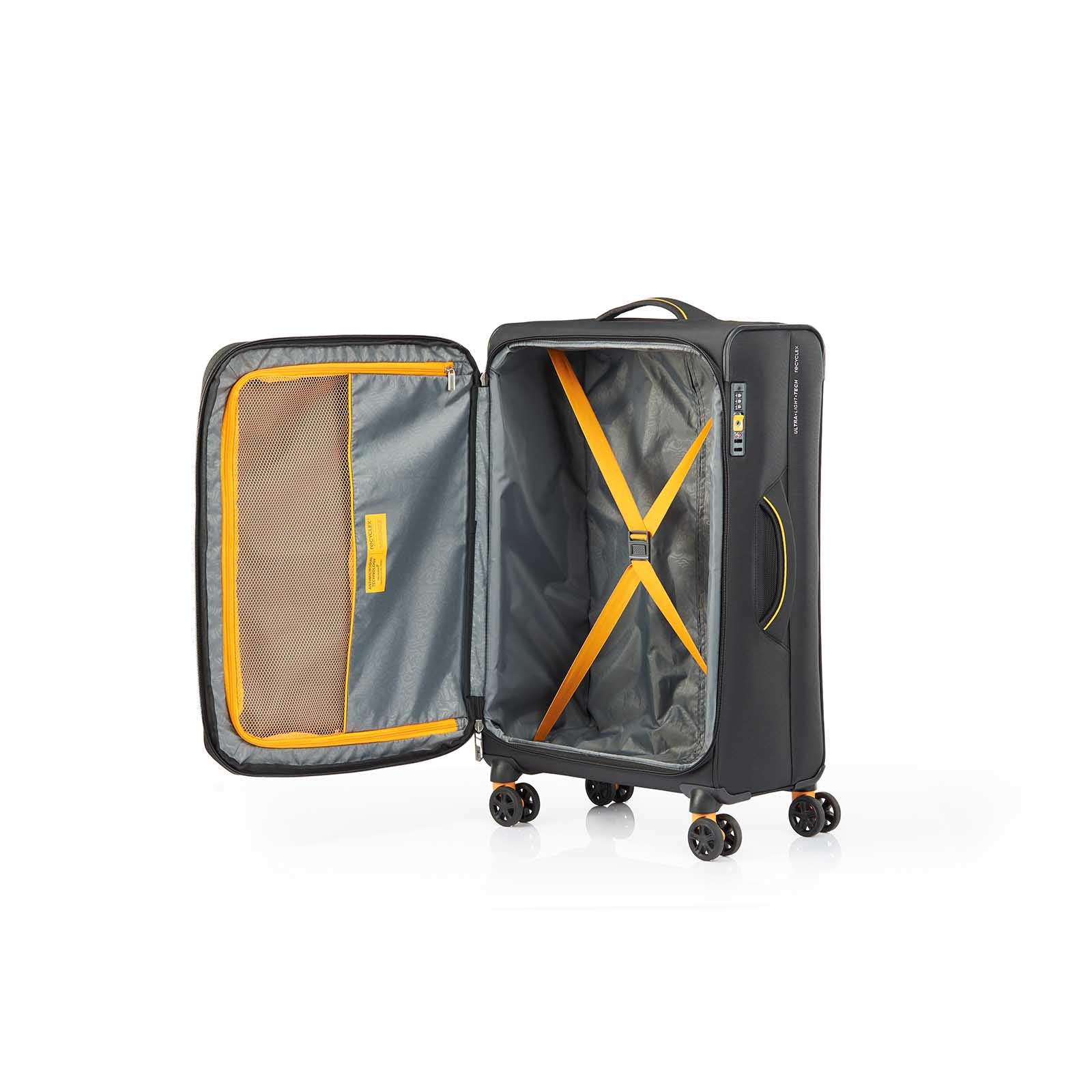 American-Tourister-Applite-4-Eco-71cm-Suitcase-Black-Mustard-Open