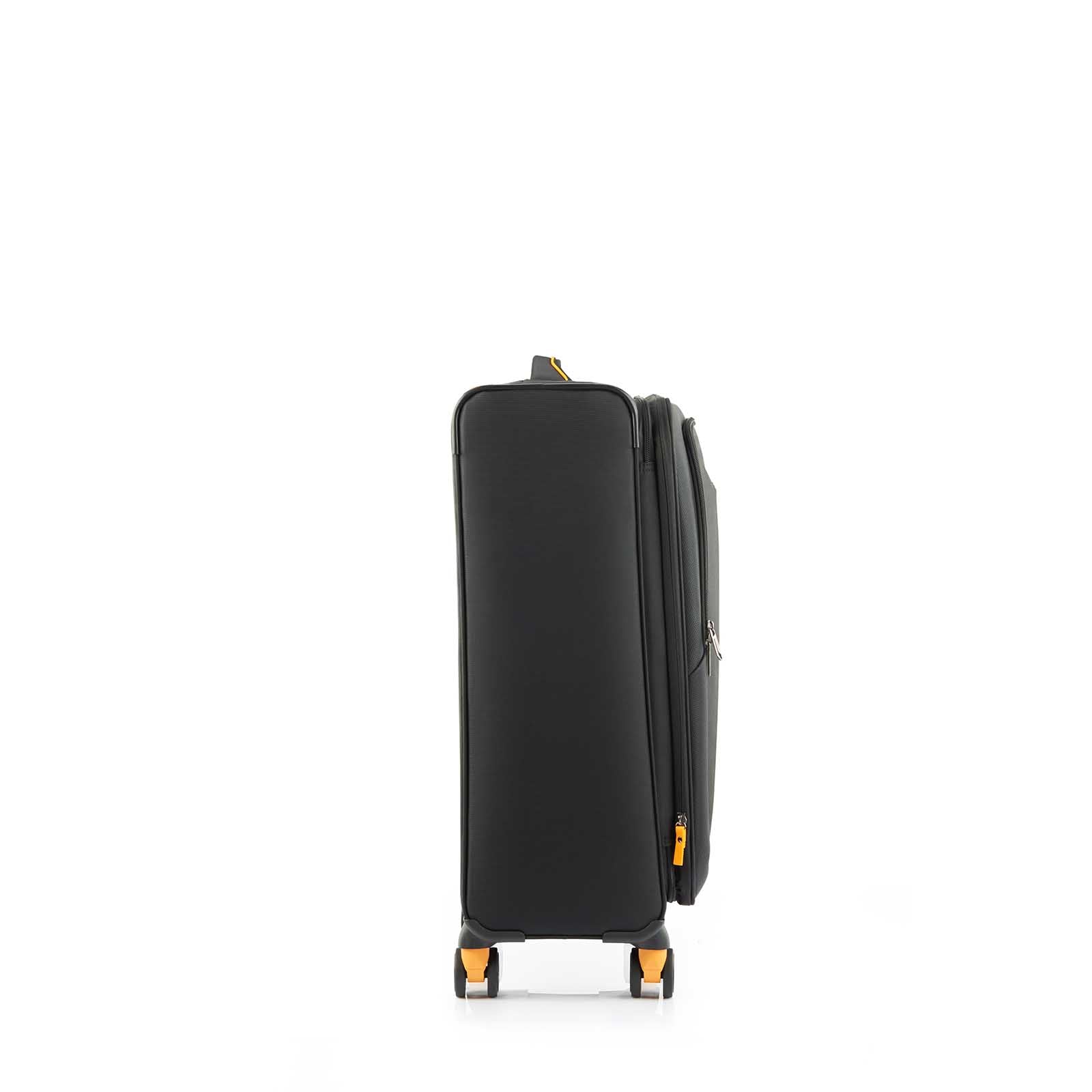 American-Tourister-Applite-4-Eco-71cm-Suitcase-Black-Mustard-Side-Angle