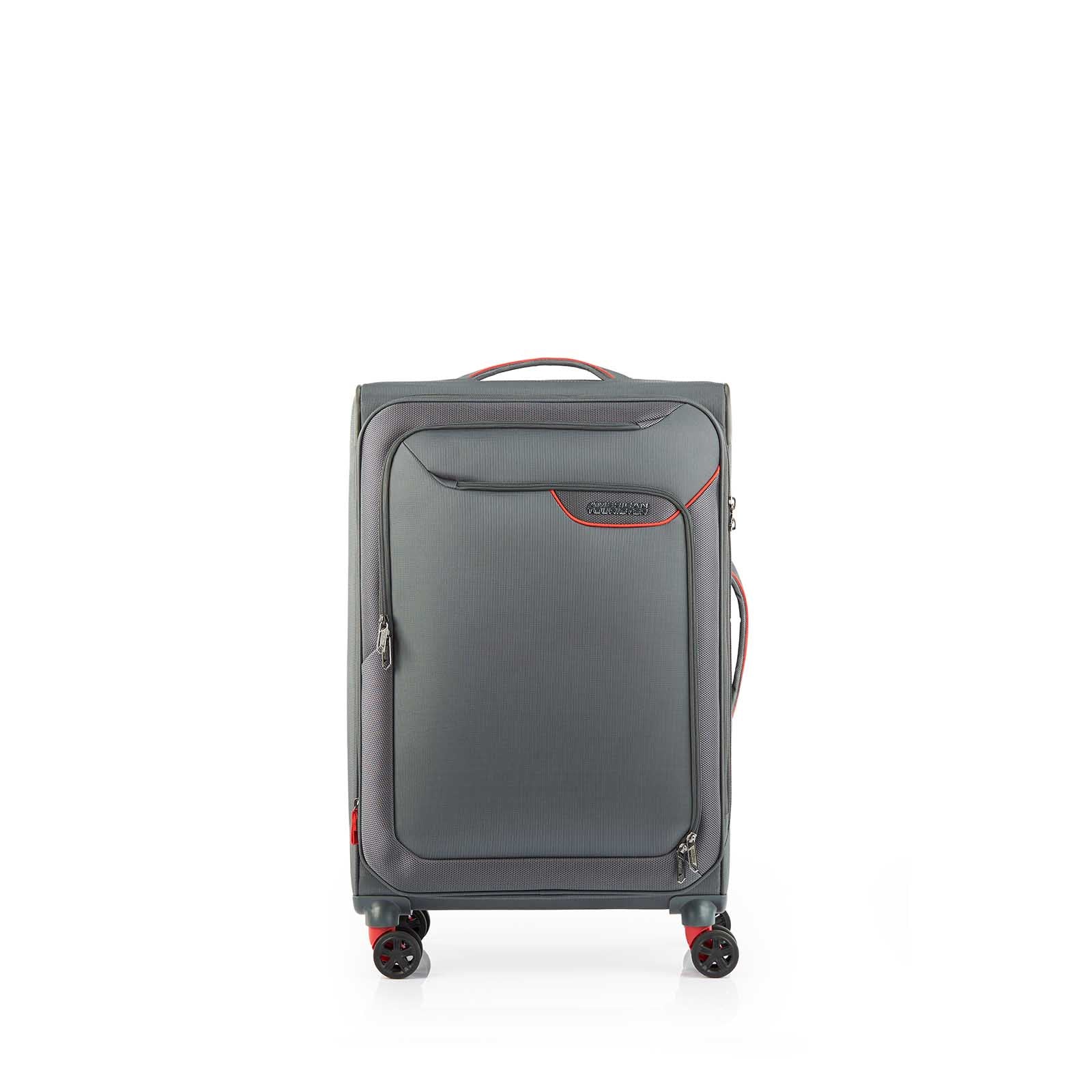 American-Tourister-Applite-4-Eco-71cm-Suitcase-Grey-Red-Front