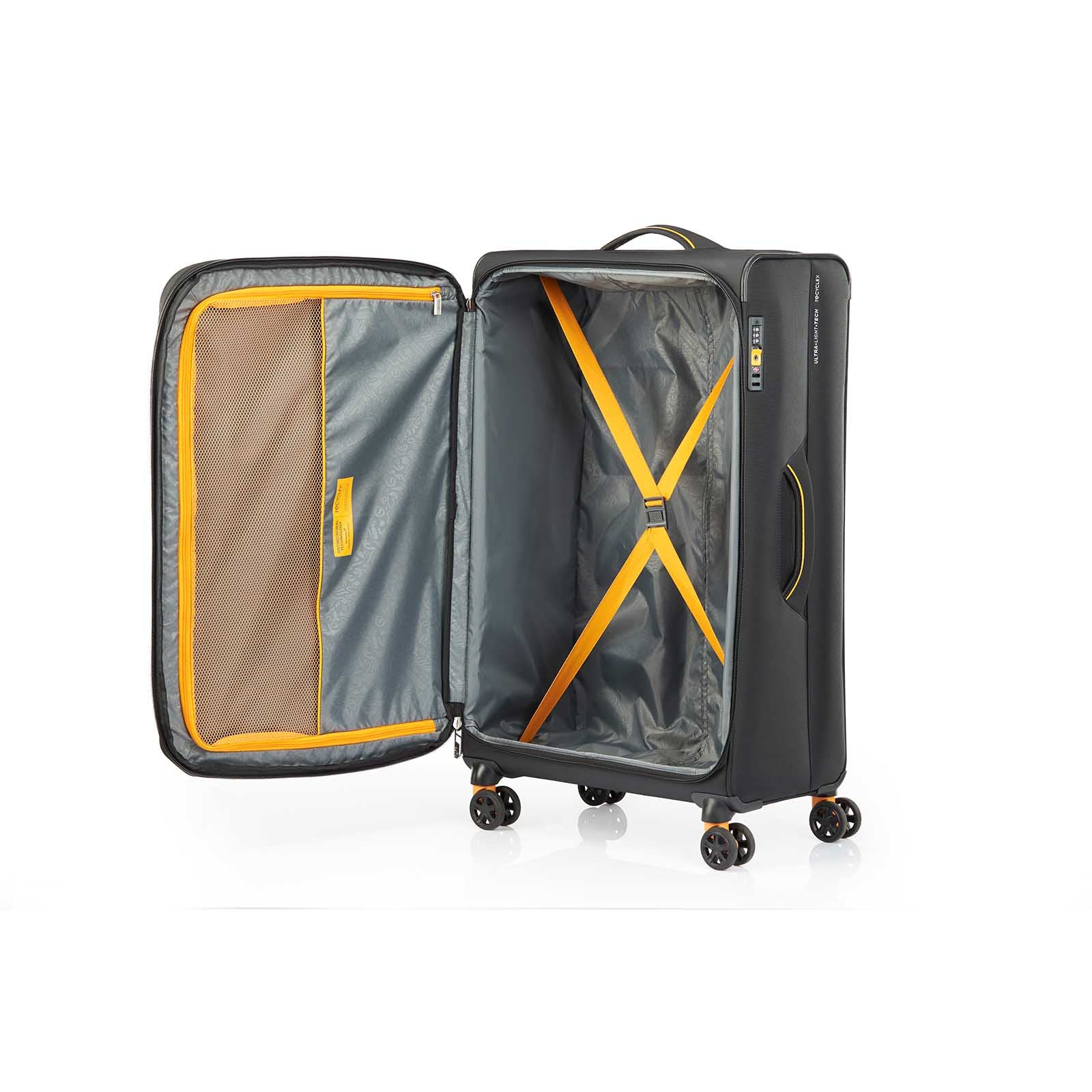 American-Tourister-Applite-4-Eco-82cm-Suitcase-Black-Mustard-Open