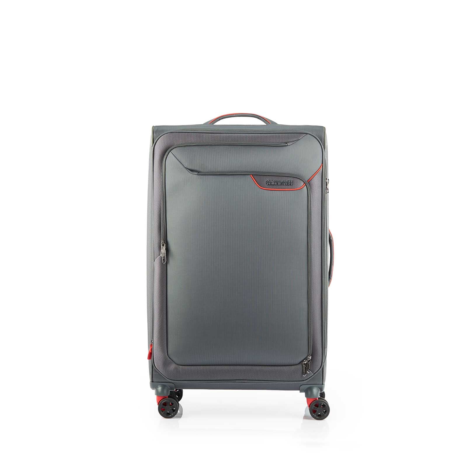 American-Tourister-Applite-4-Eco-82cm-Suitcase-Grey-Red-Front