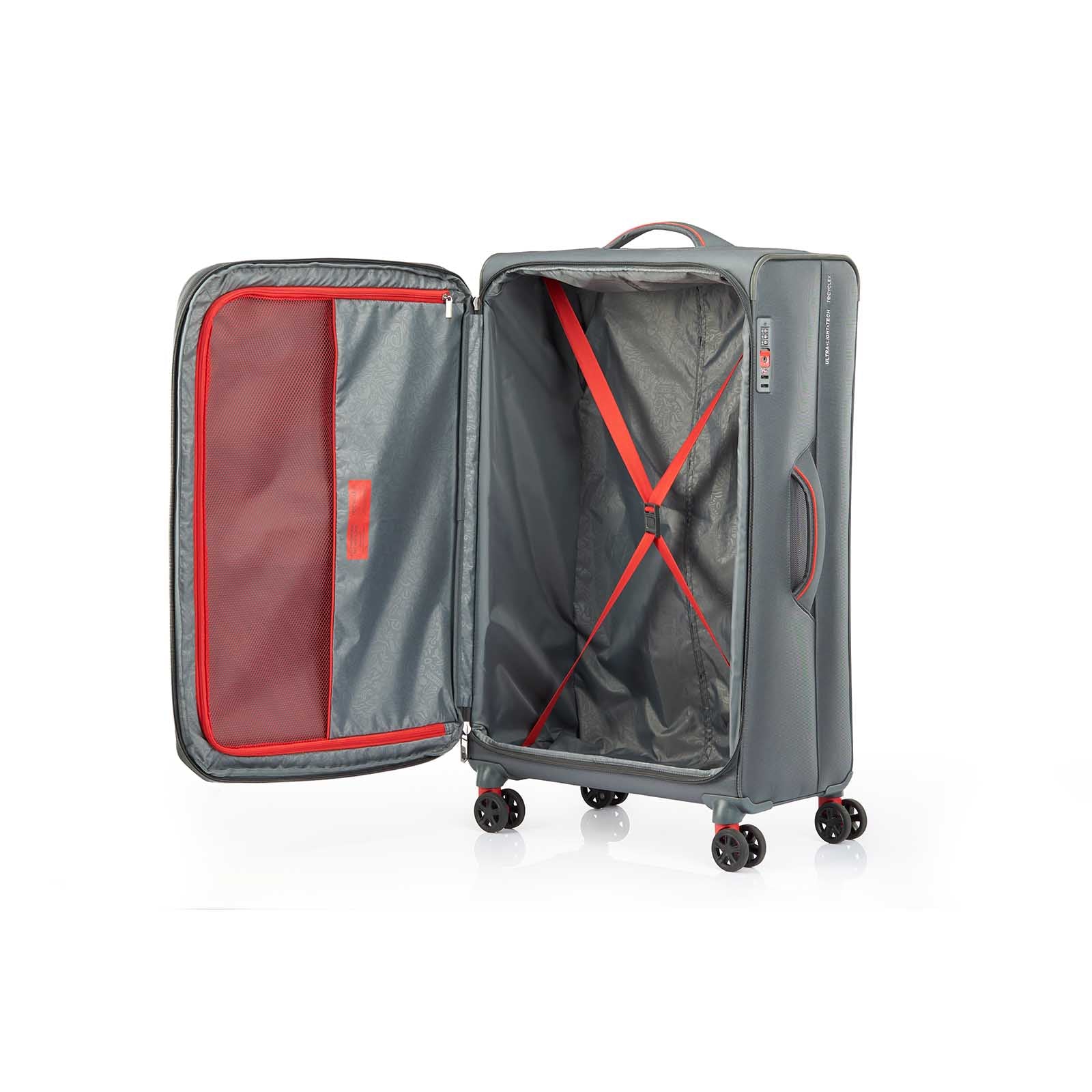 American-Tourister-Applite-4-Eco-82cm-Suitcase-Grey-Red-Open