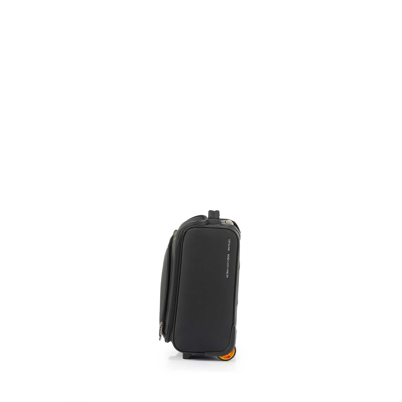 American-Tourister-Applite-4-Eco-Underseater-Suitcase-Black-Mustard-Front-RH