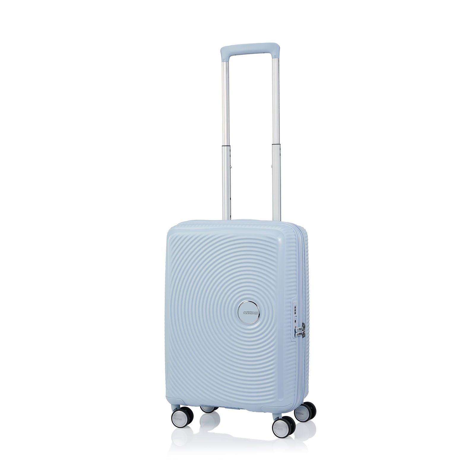 American-Tourister-Curio-2-55cm-Carry-On-Suitcase-Powder-Blue-Front-Angle