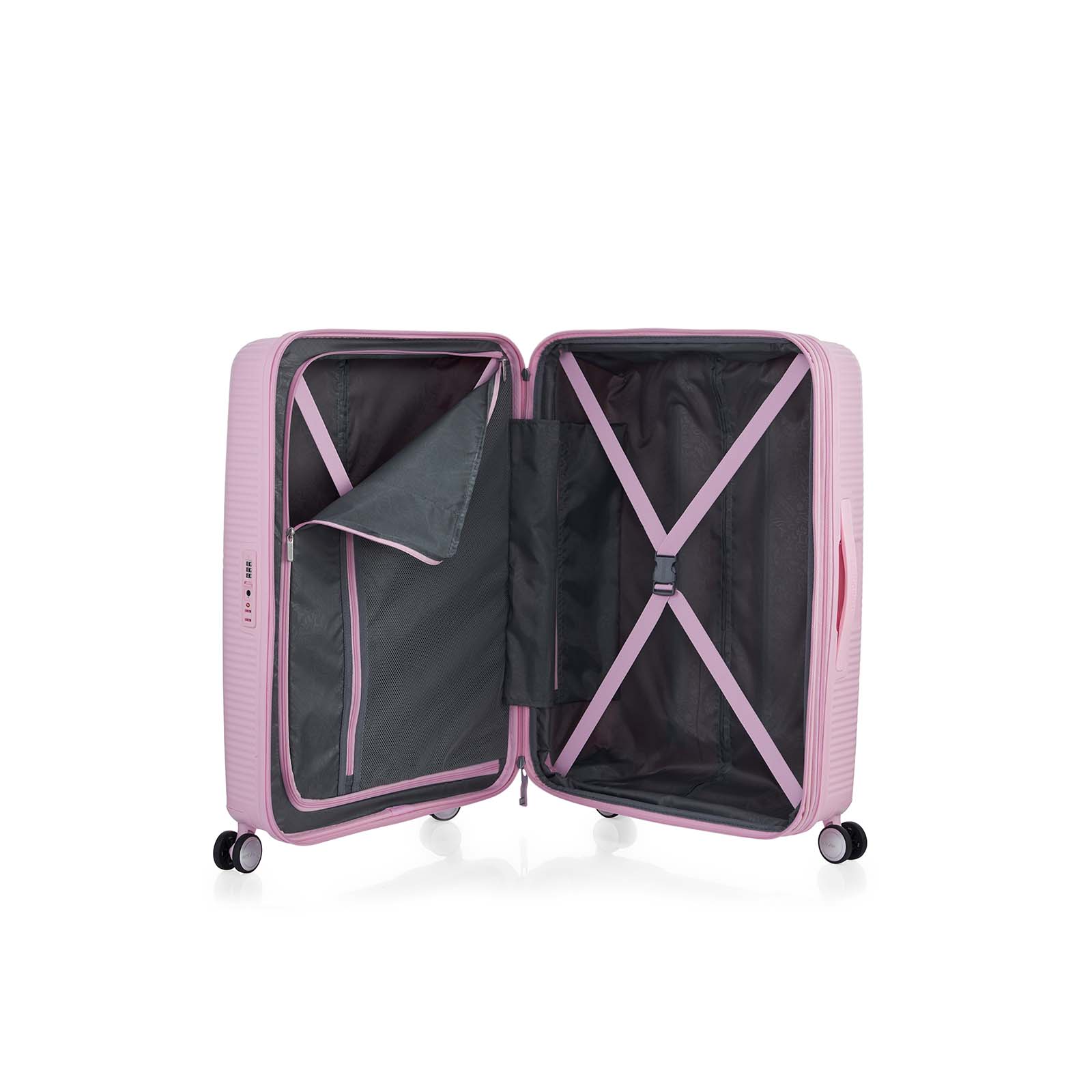 American-Tourister-Curio-2-69cm-Suitcase-Fresh-Pink-Open