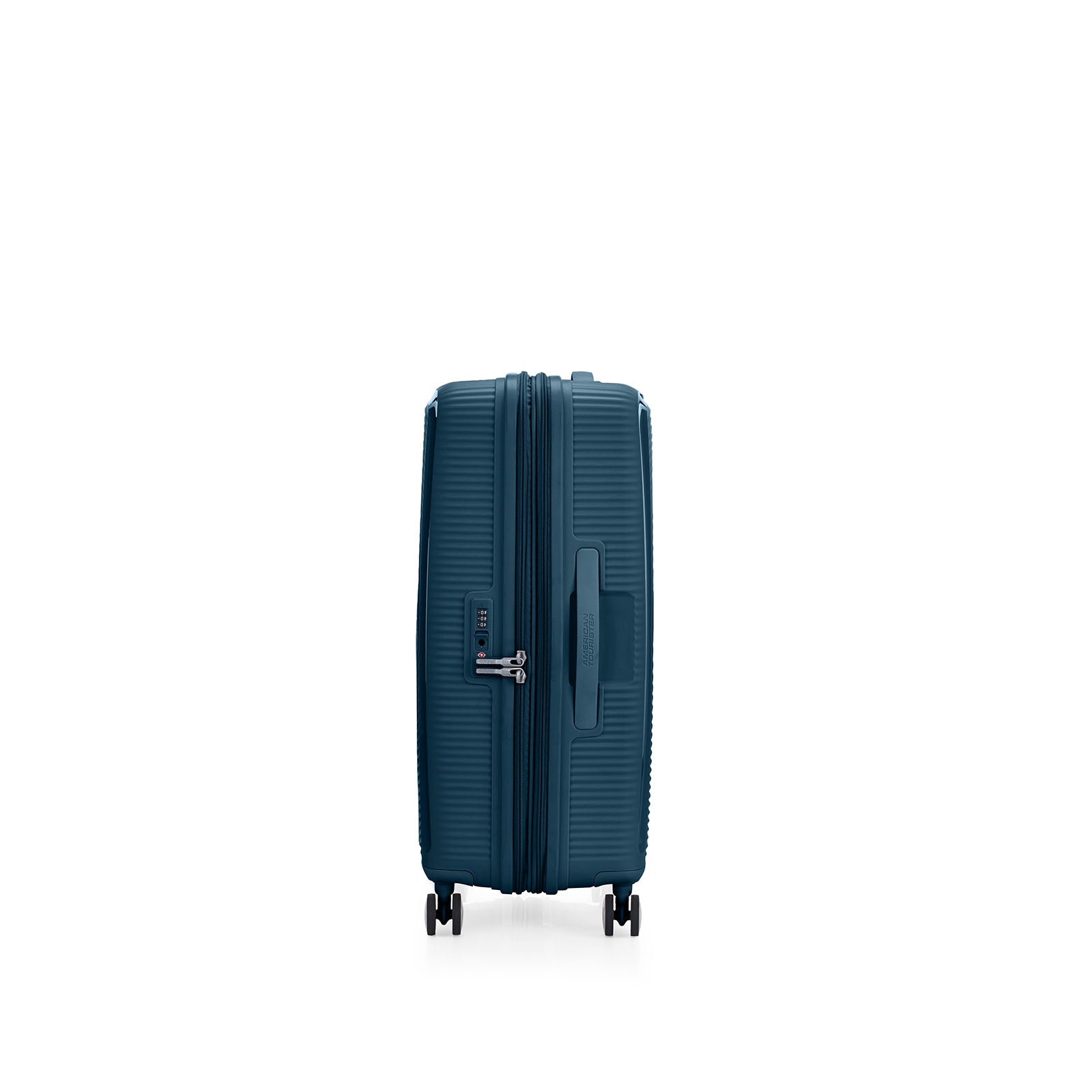 American-Tourister-Curio-2-69cm-Suitcase-Varisty-Green-Side-Angle
