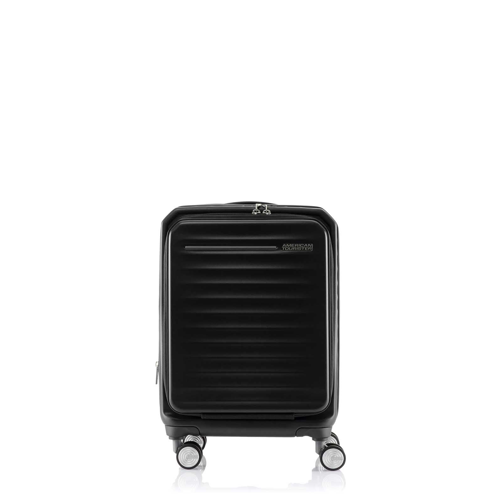 American-Tourister-Frontec-54cm-Suitcase-Jet-Black-Front