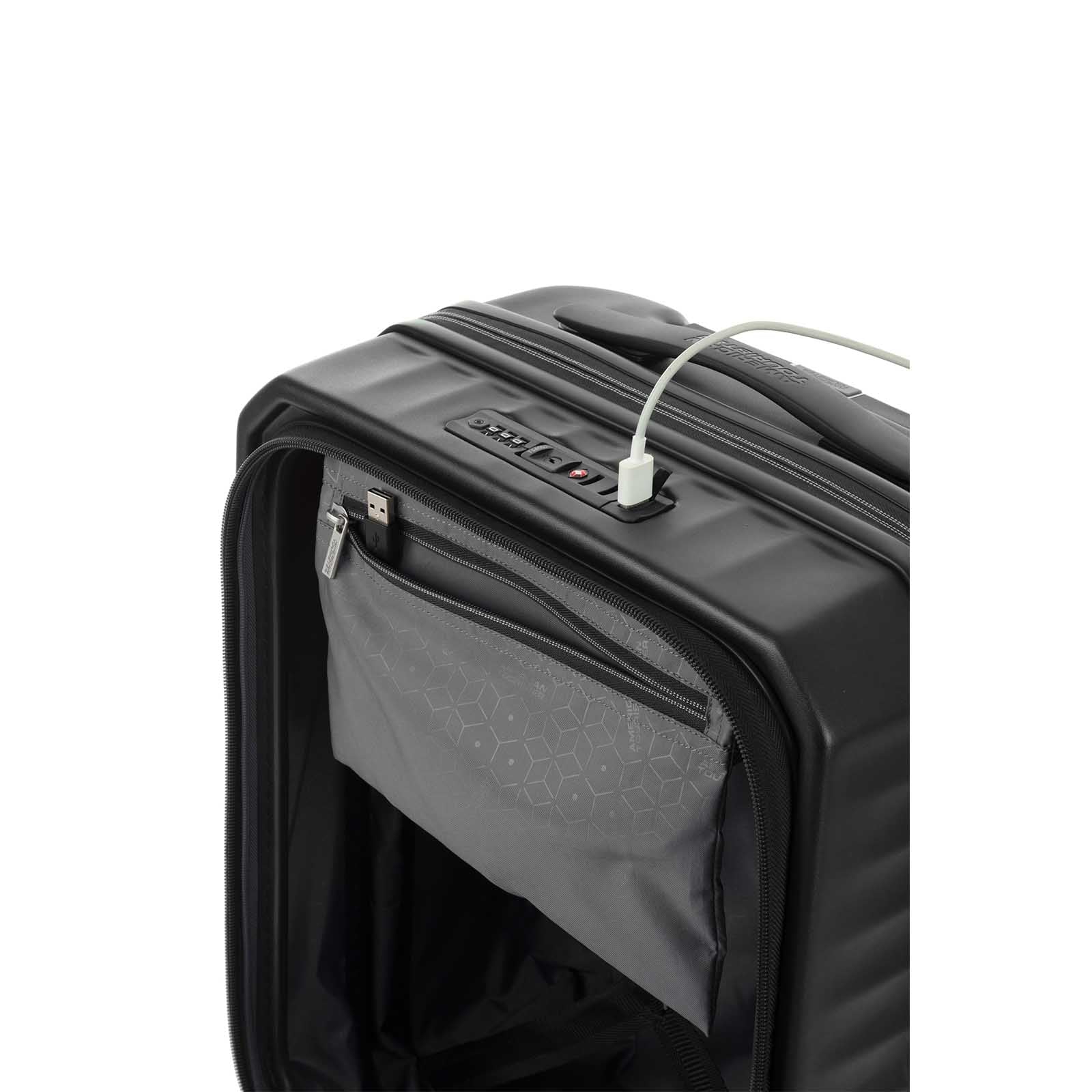 American-Tourister-Frontec-54cm-Suitcase-Jet-Black-Pouch