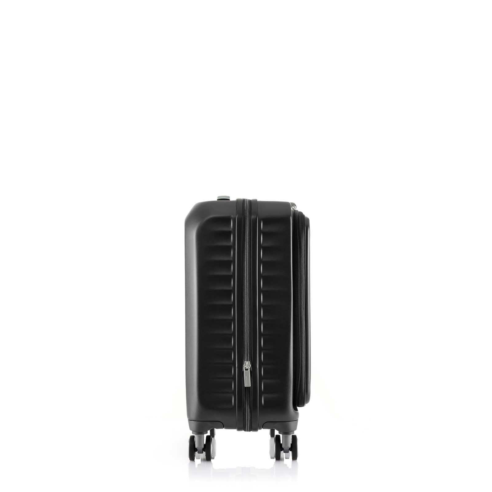 American-Tourister-Frontec-54cm-Suitcase-Jet-Black-Side-LH